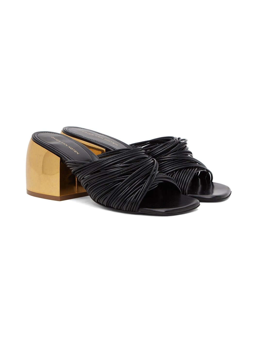 Black Hardware Heeled Sandals - 4