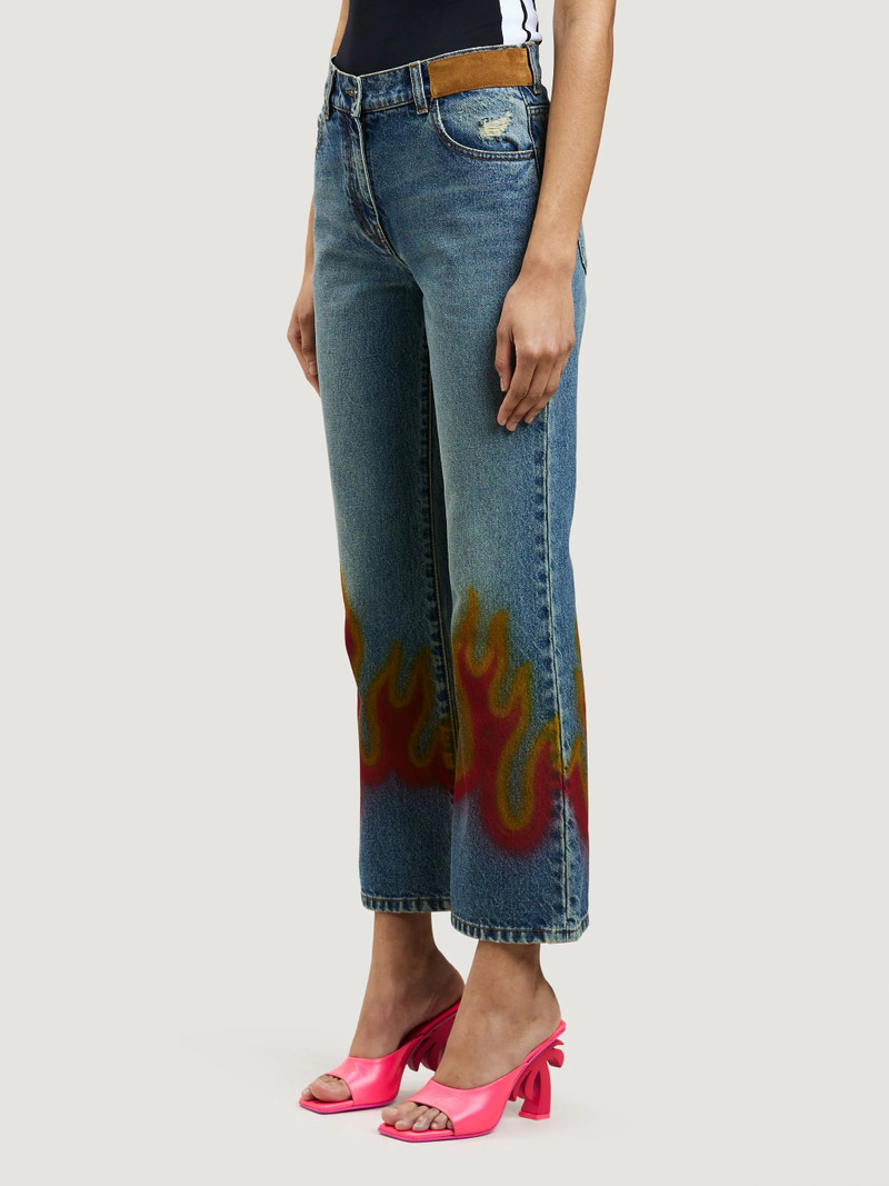 BURNING FLARED DENIM PANTS 4