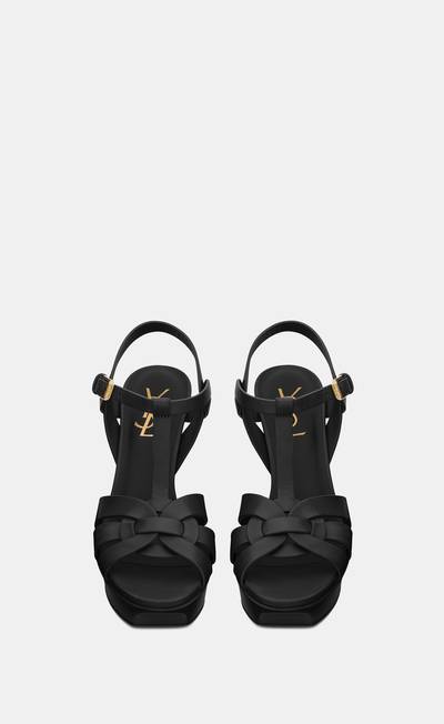 SAINT LAURENT tribute platform sandals in smooth leather outlook
