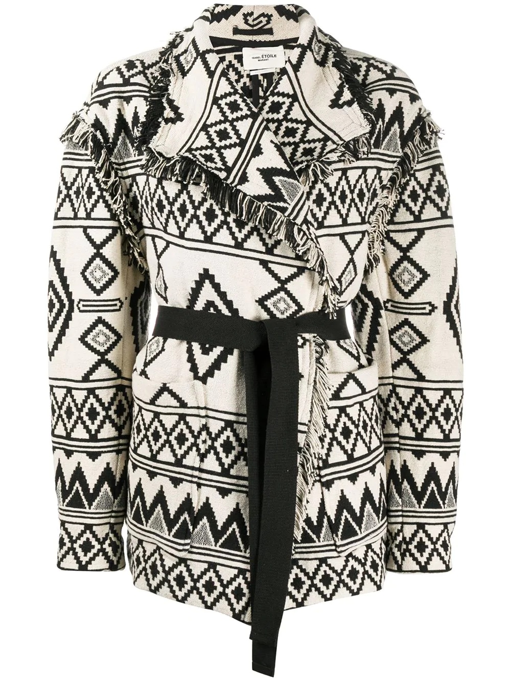 front tie tribal print jacket - 1