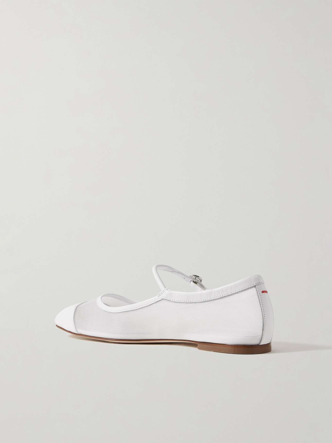 Uma mesh and leather Mary Jane flats White - 3