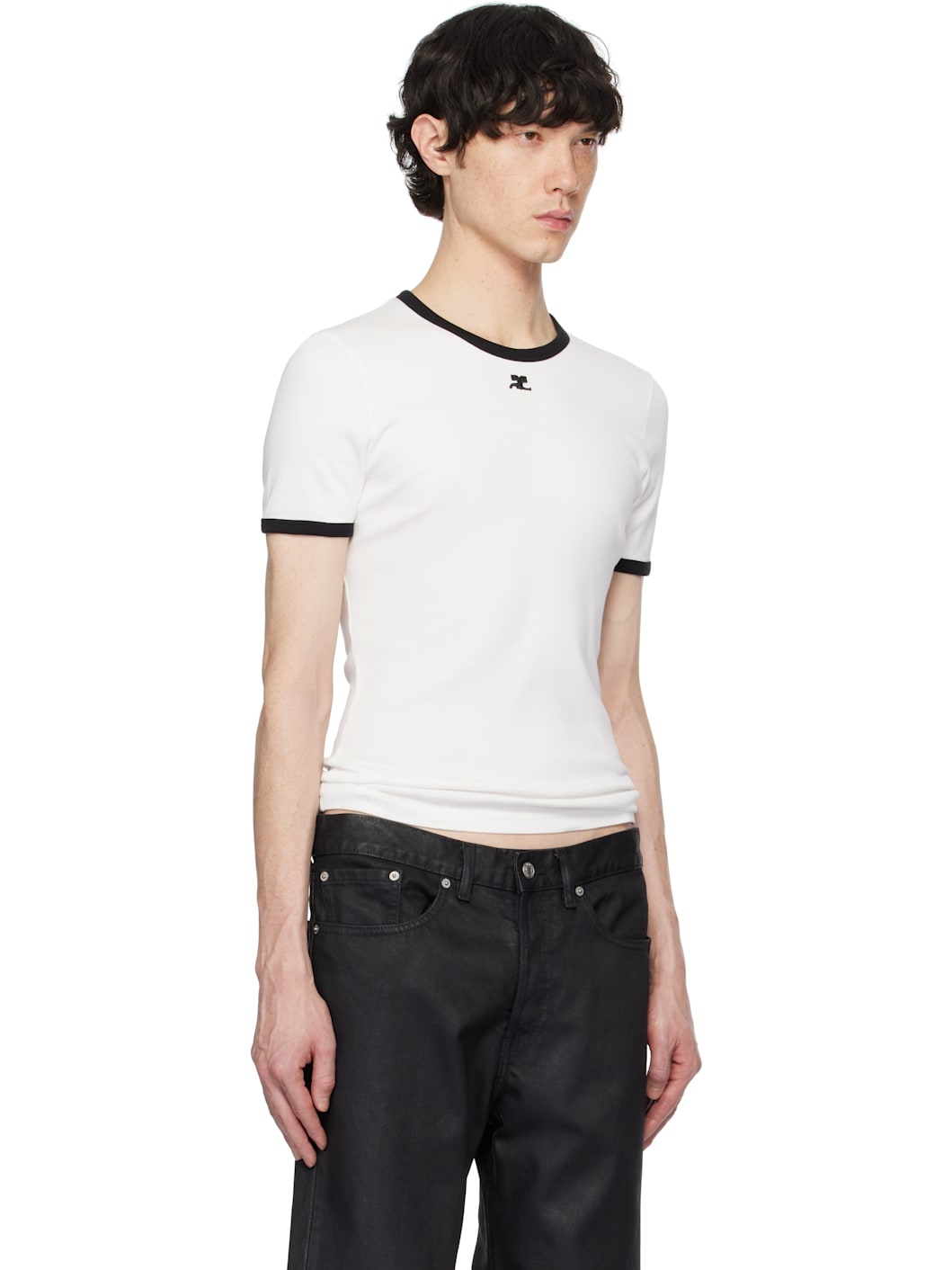 White & Black Signature Contrast T-Shirt - 2