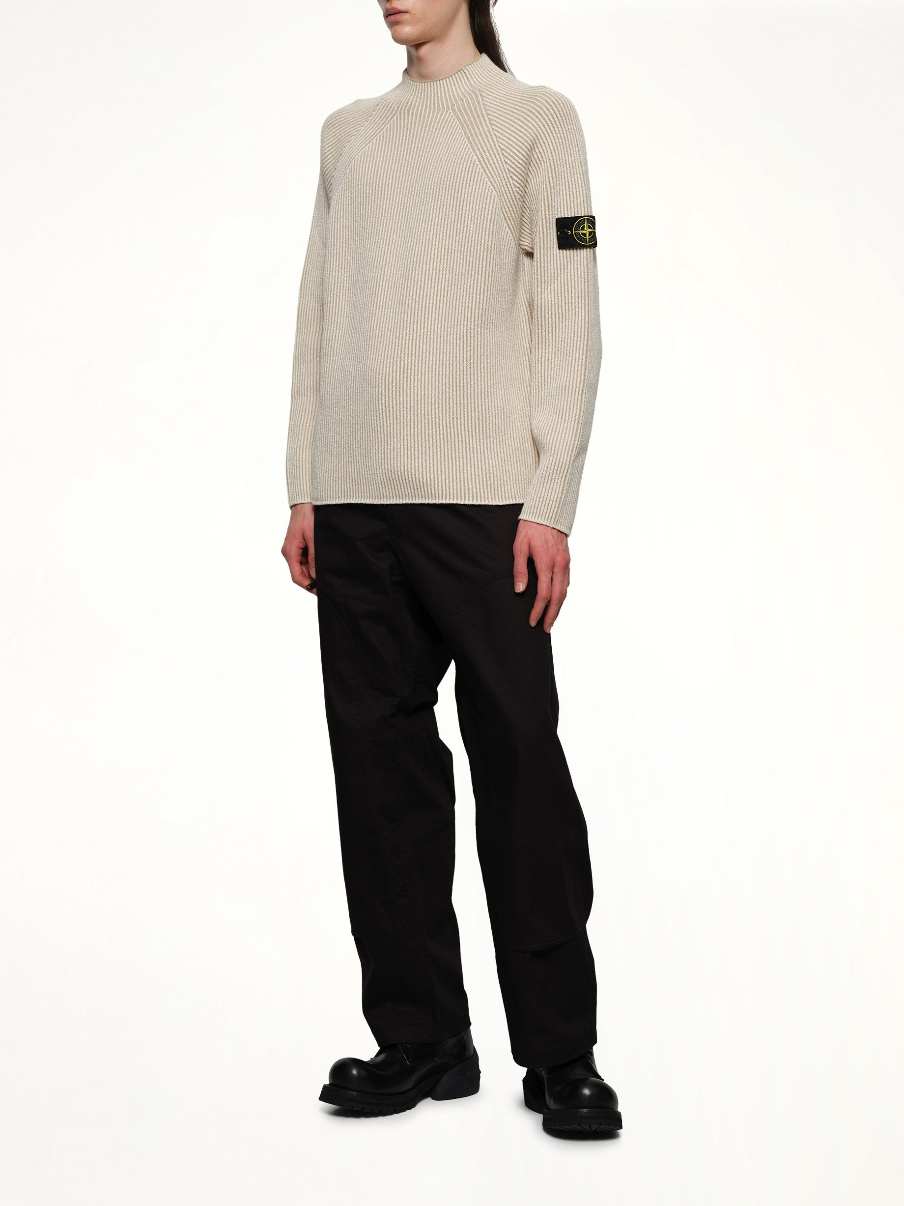 510002 Wool Crew Neck Sweater in Ivory - 4