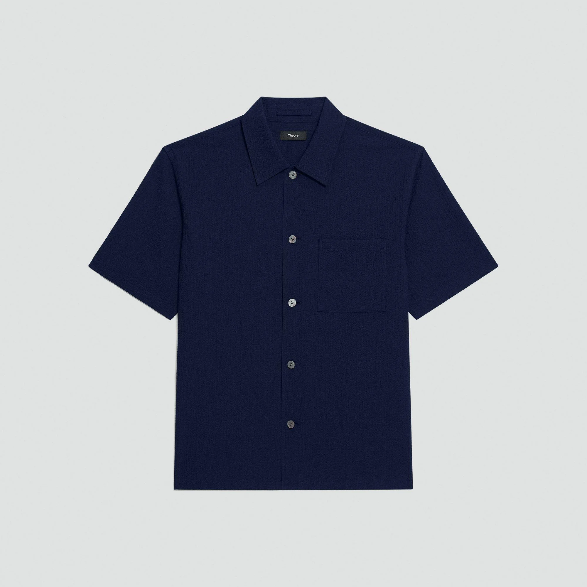 Short-Sleeve Shirt in Textured Stretch Cotton - 1