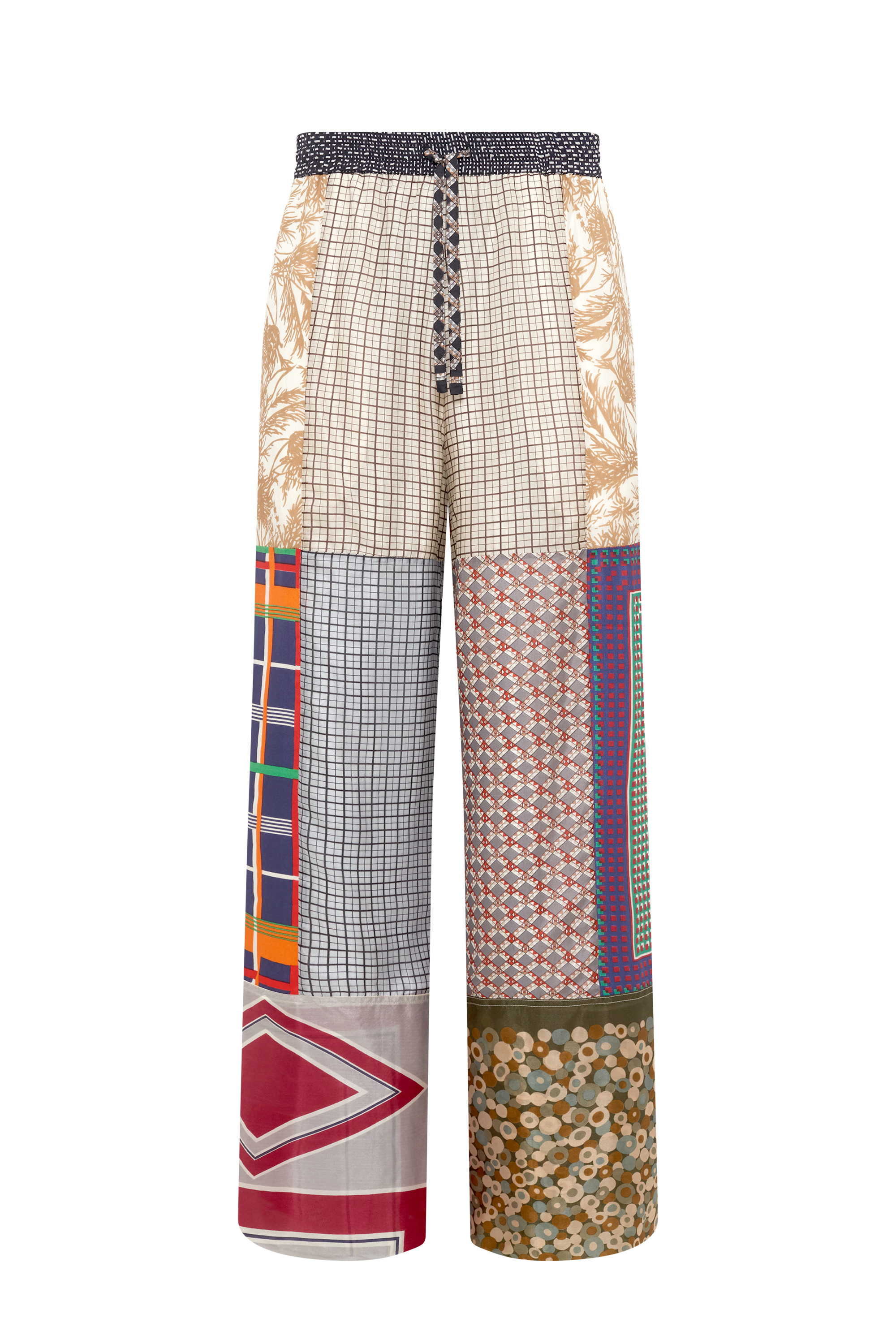 Regenerated Silk Scarves Drawstring Trousers - 15