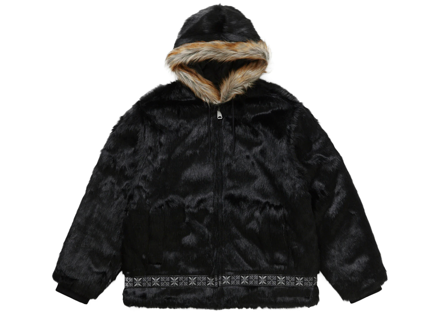 Supreme Faux Fur Parka Black - 1