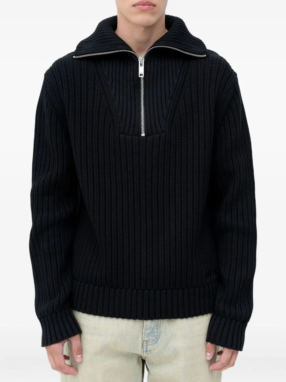 zip ribbed sneakers - 1