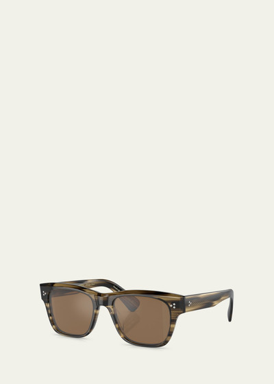 Oliver Peoples Men's Birell Sun Acetate Rectangle Sunglasses outlook