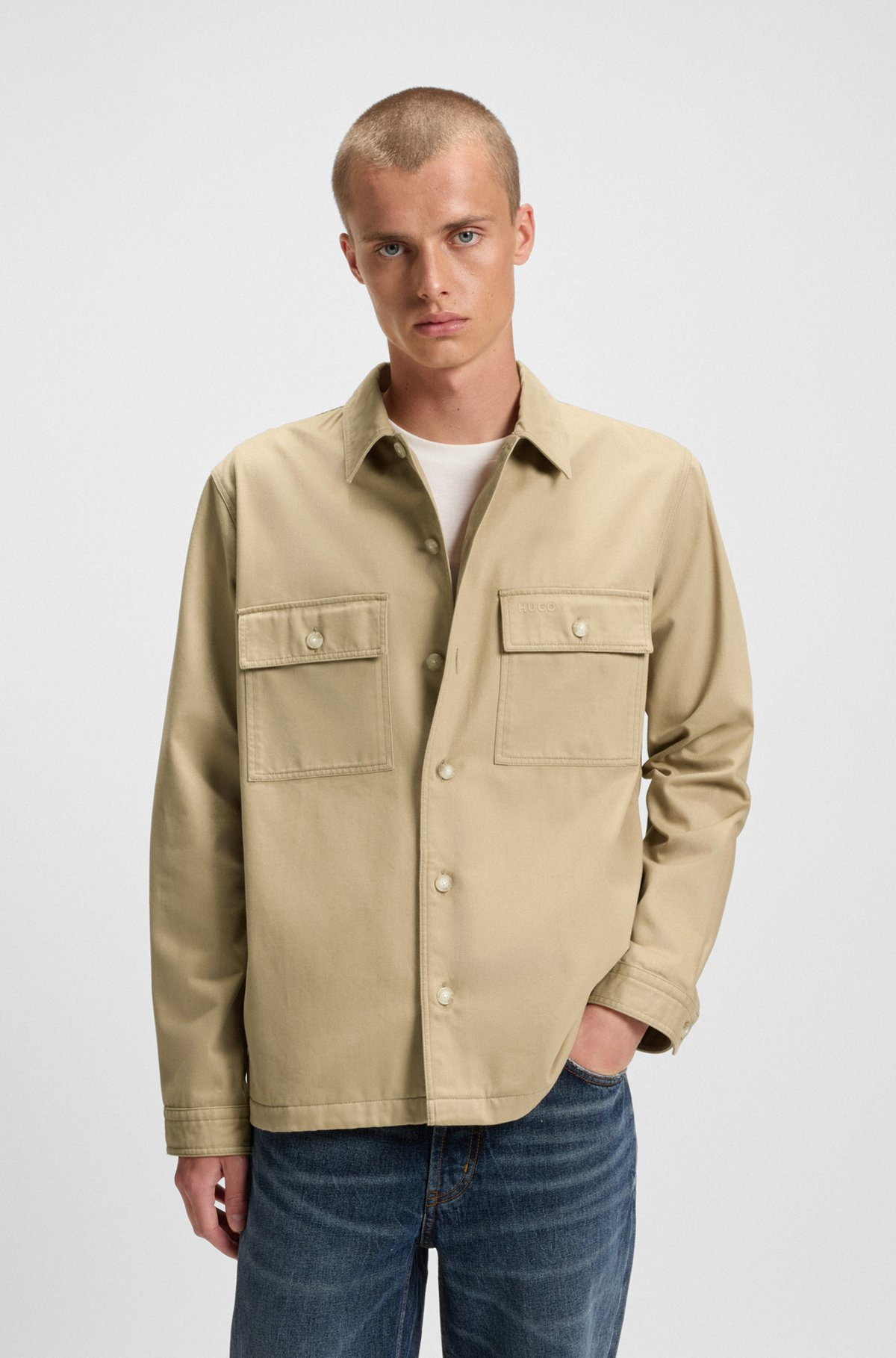 RELAXED-FIT COTTON SHIRT WITH OVERSIZED CHEST POCKET - 2