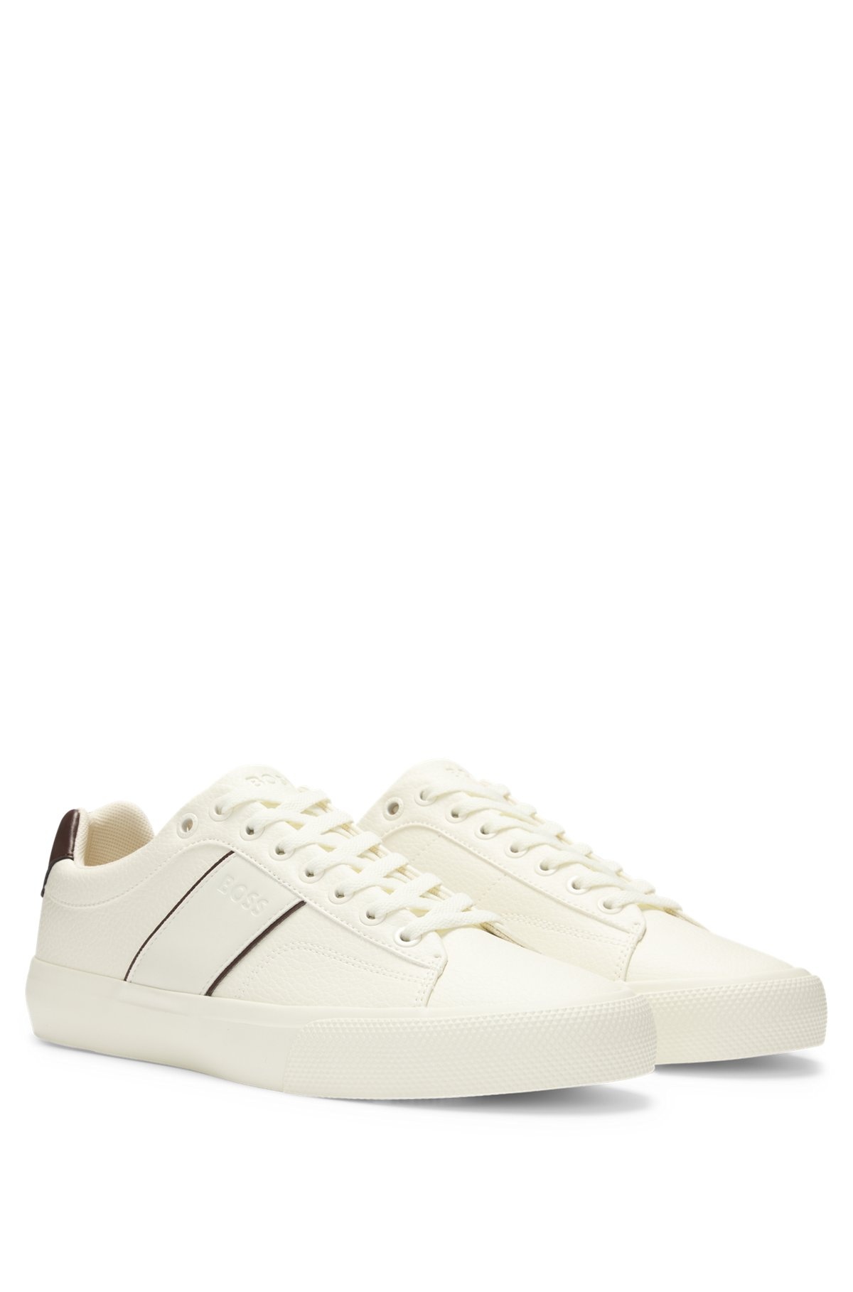FAUX-LEATHER TRAINERS WITH PLAIN AND GRAINED TEXTURES - 2