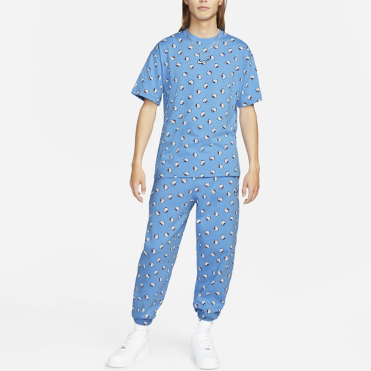 Nike x Hello Kitty Crossover SS22 Cat Full Print Pullover Short Sleeve Blue DR5520-412 - 3