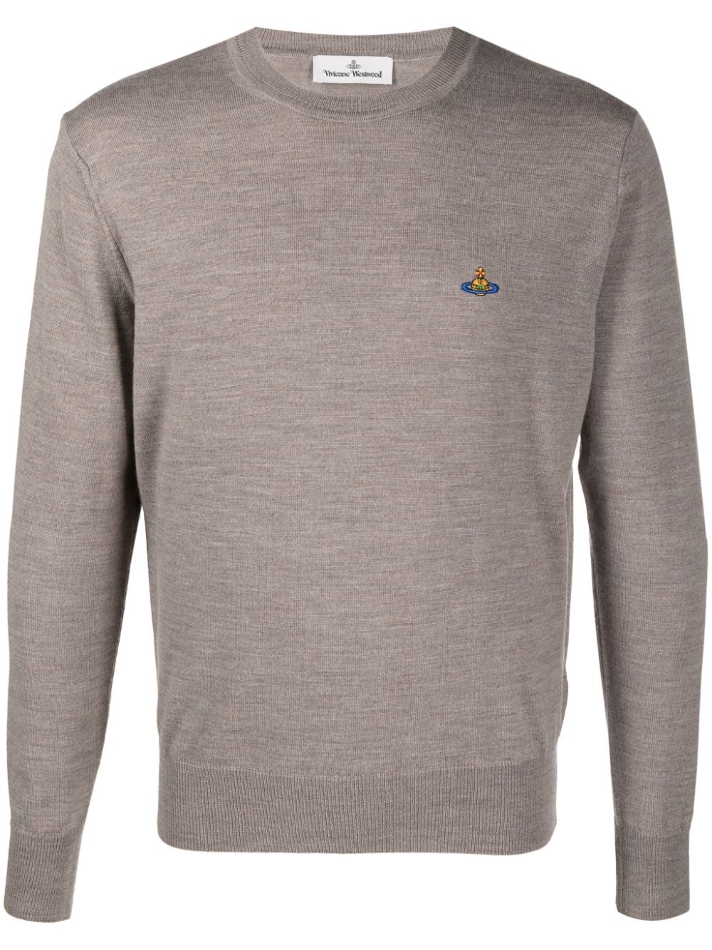 Orb-embroidered virgin-wool jumper - 1