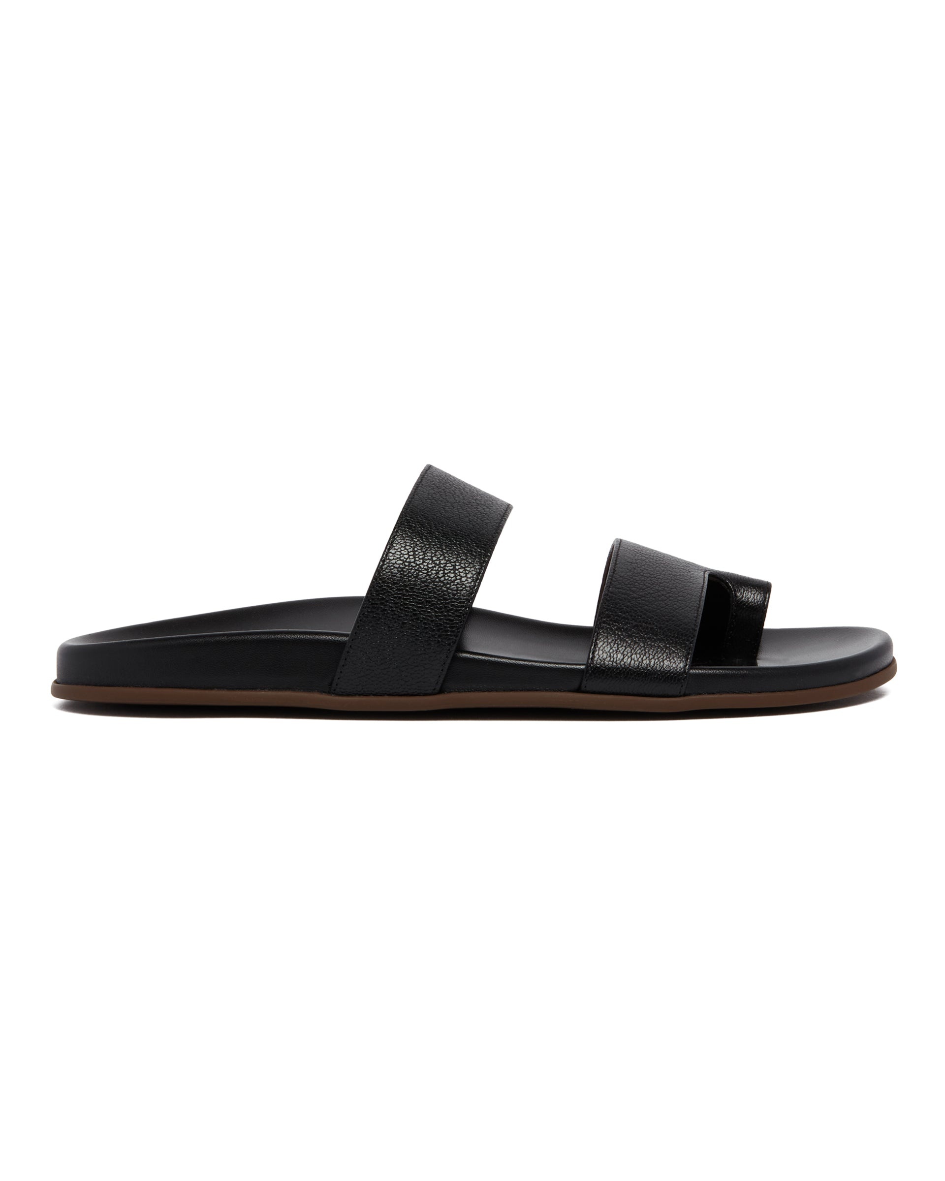 Black Leather Hugh Sandals - 2