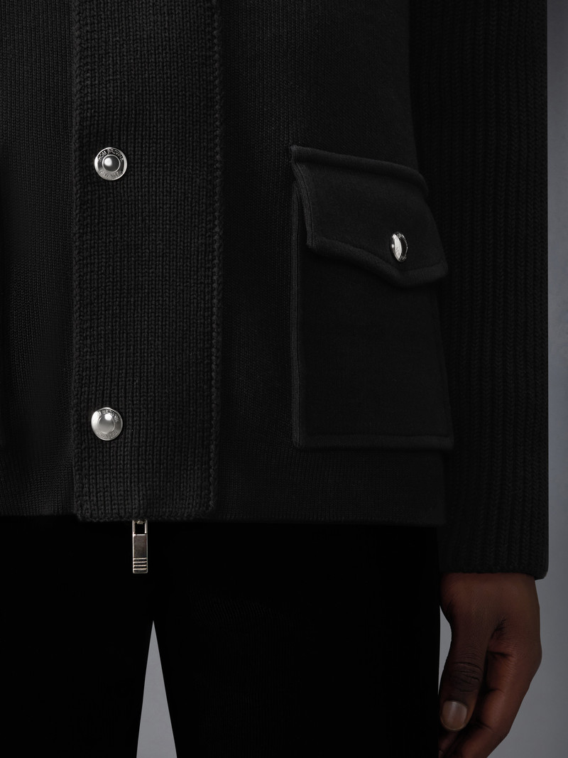 MIXED STITCH COTTON CASHMERE ZIP UP JACKET 5