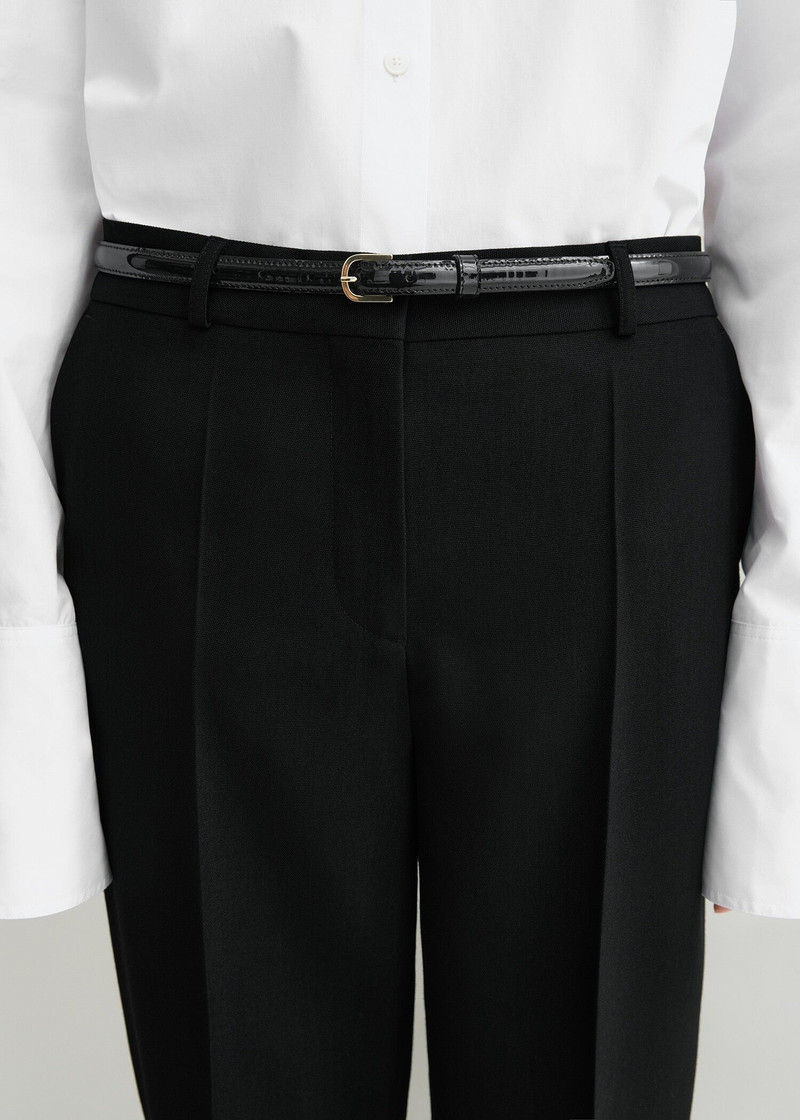 Totême Thin patent-leather trouser belt black outlook