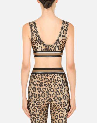 Dolce & Gabbana Leopard-print spandex/jersey crop top outlook