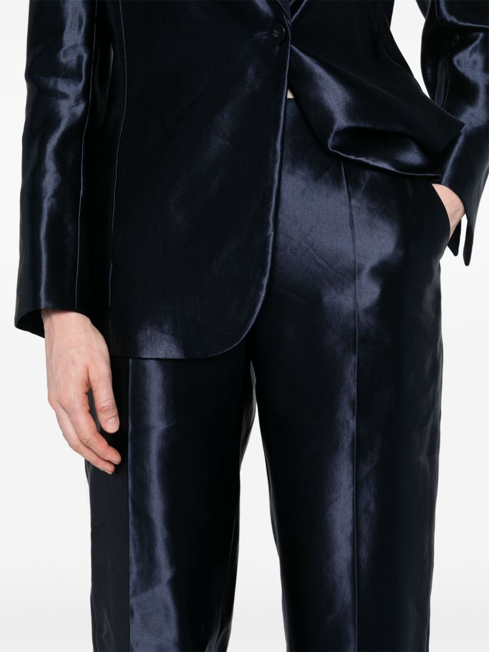 seam-detail satin trousers - 5