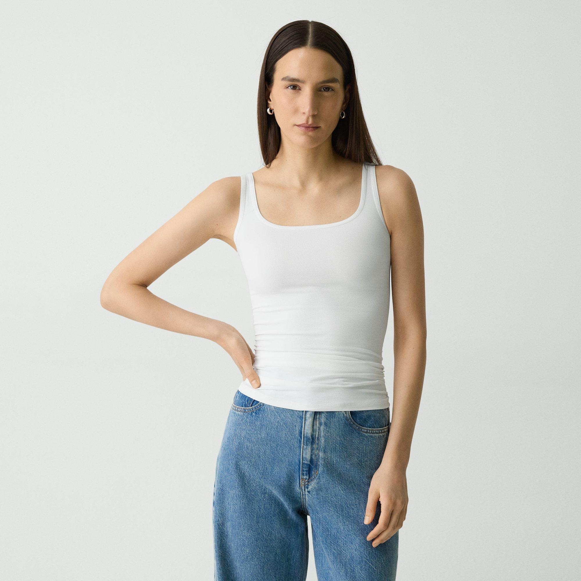 Scoop Neck Tank Top in Stretch Nylon - 2