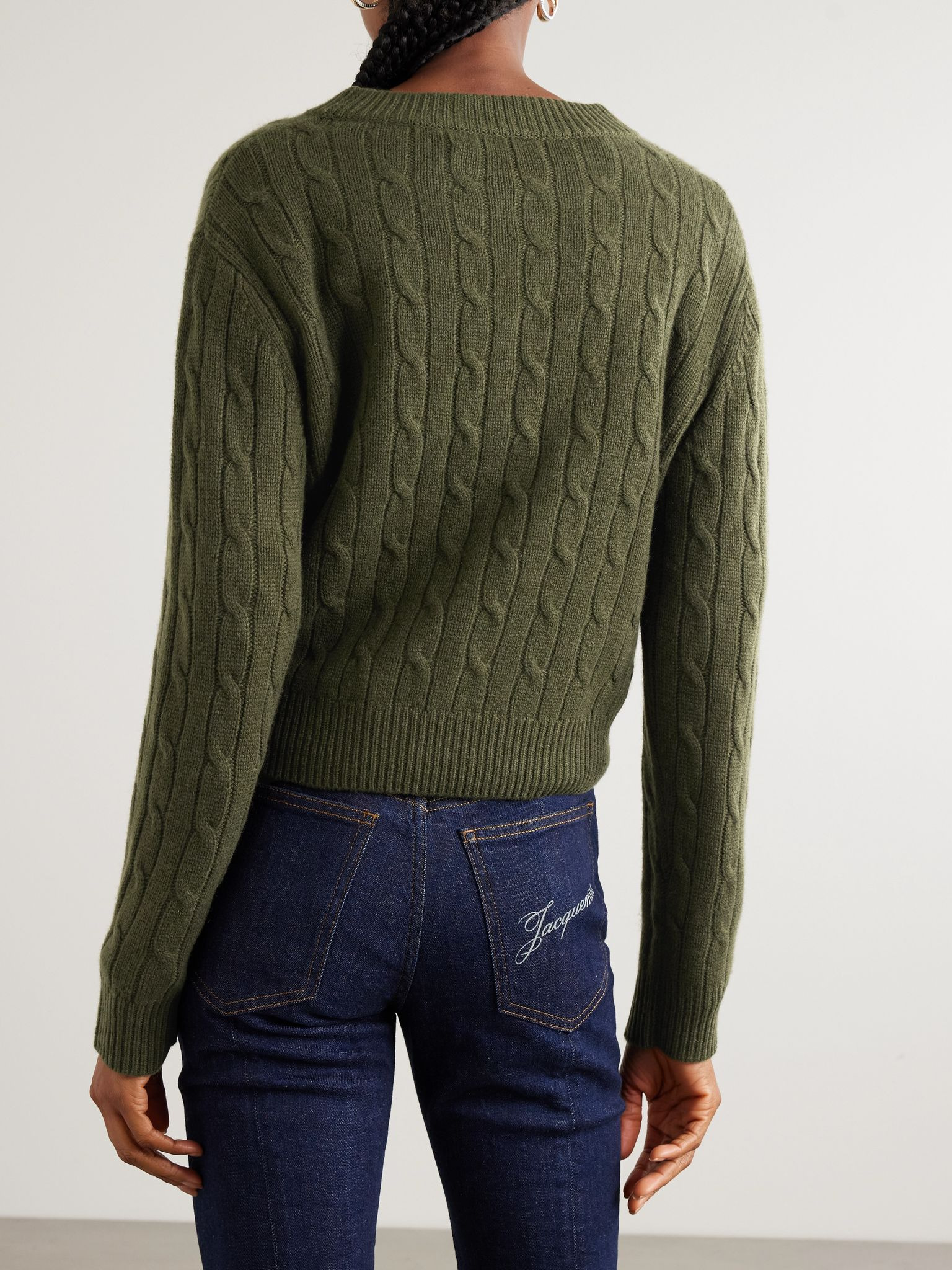Tinka cable-knit cashmere sweater Green - 3
