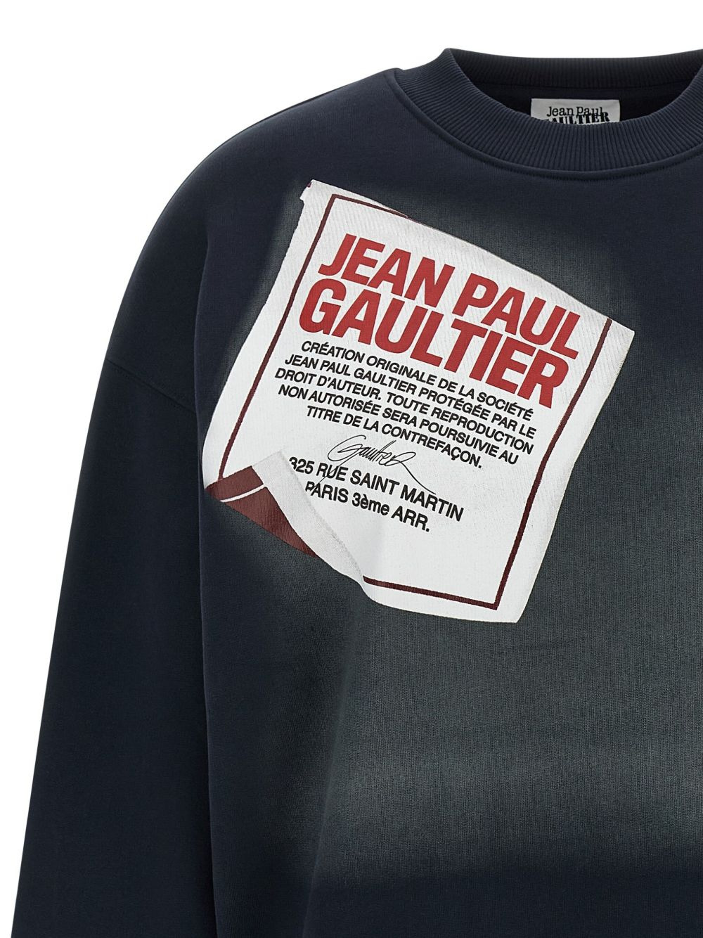 label-print cotton sweatshirt - 4