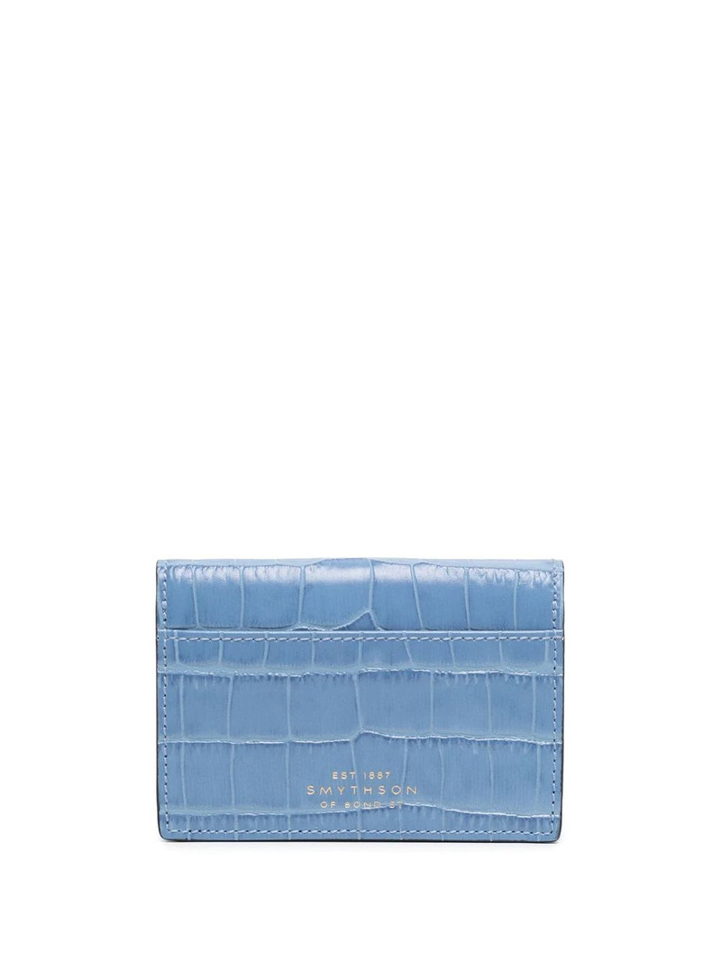 Smythson crocodile-effect leather wallet outlook