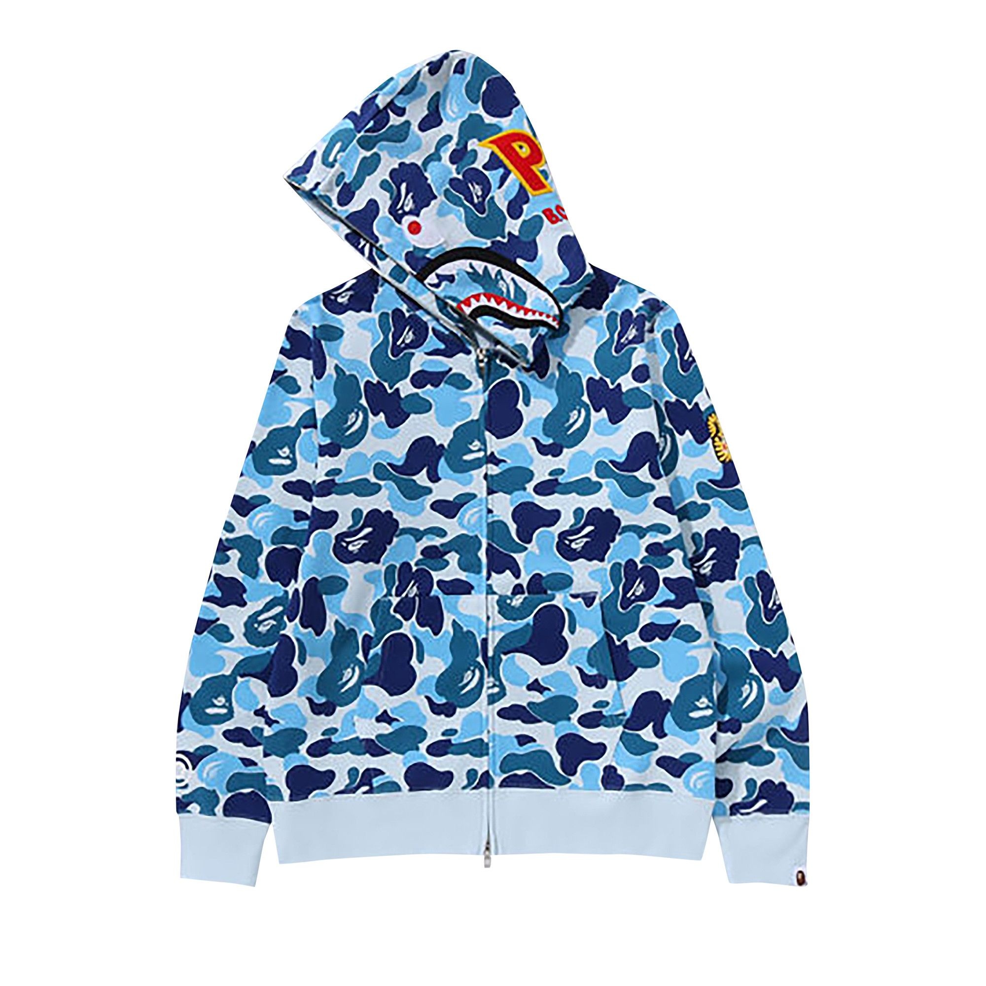 BAPE ABC Camo Shark Full Zip Hoodie 'Blue' - 2