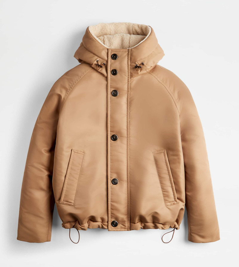 HOODED DOWN JACKET - BEIGE 1