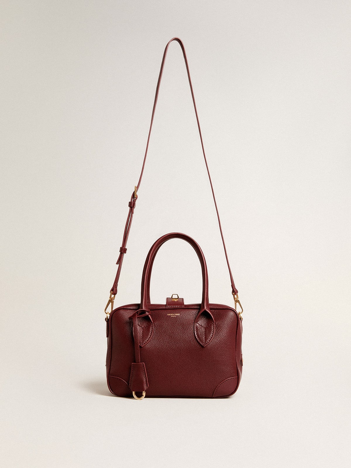 Vita Bag in burgundy sheepskin leather with gold details - 2