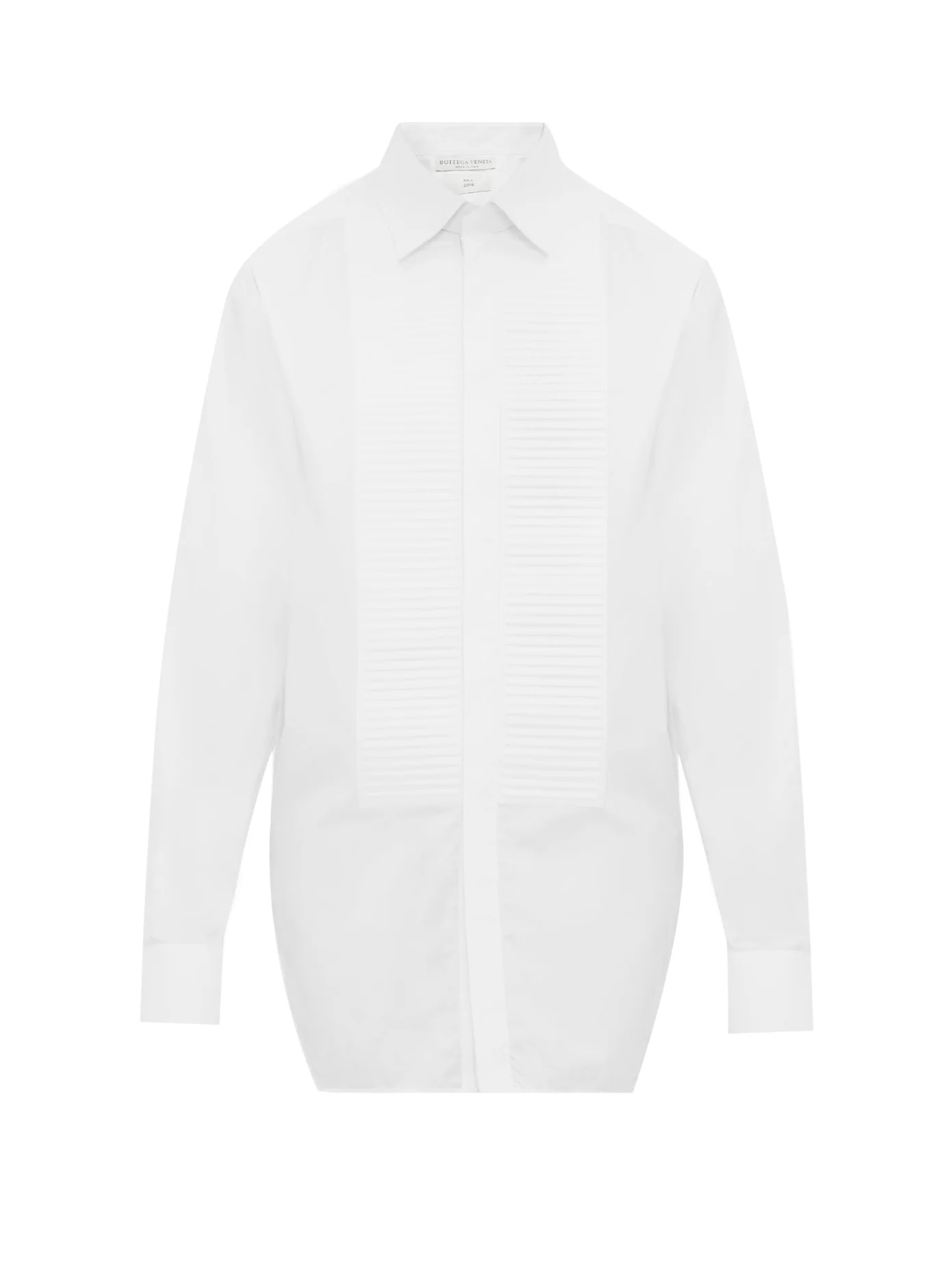 Ribbed-bib cotton-poplin dinner shirt - 1