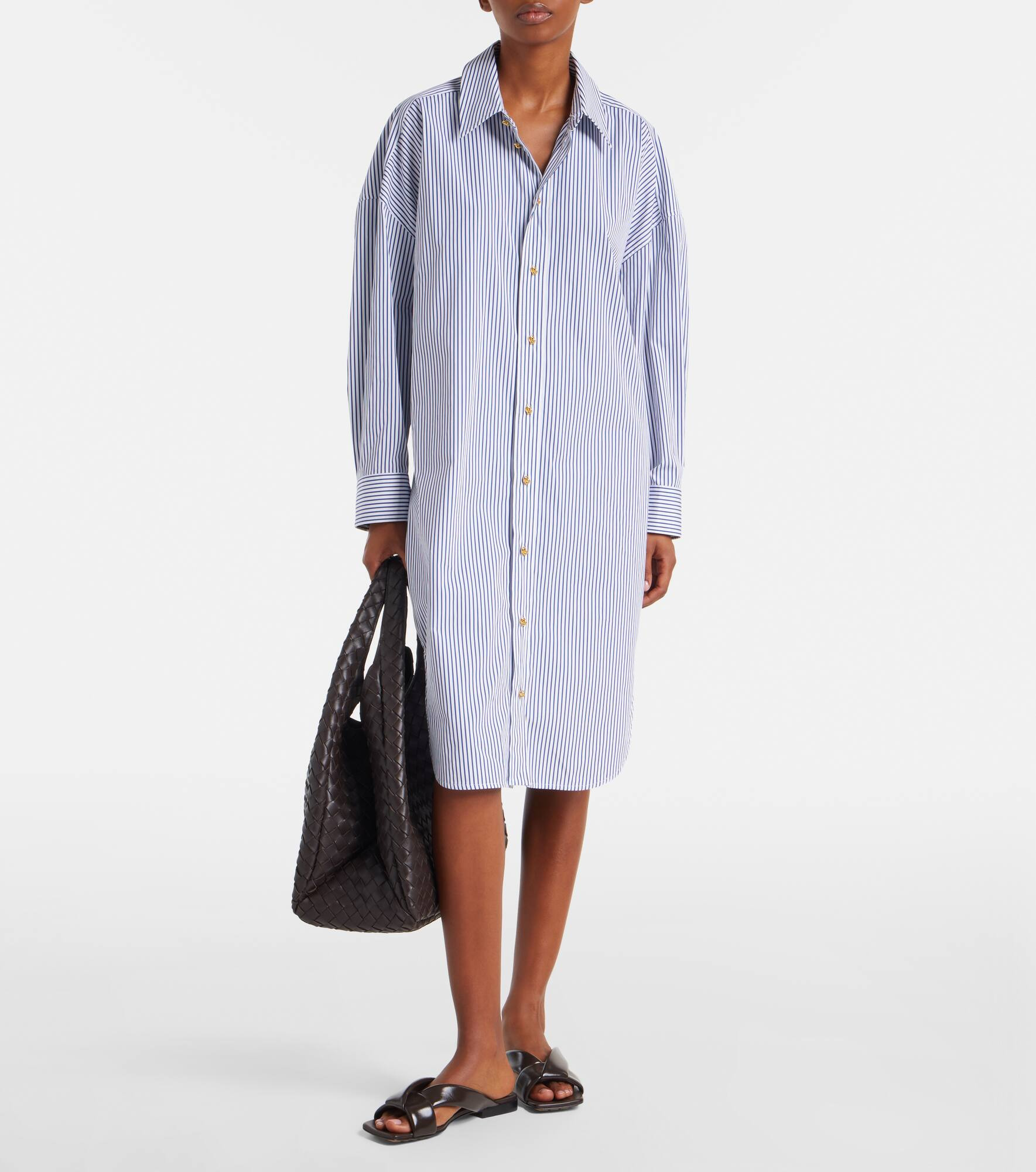 Striped cotton poplin shirt - 6