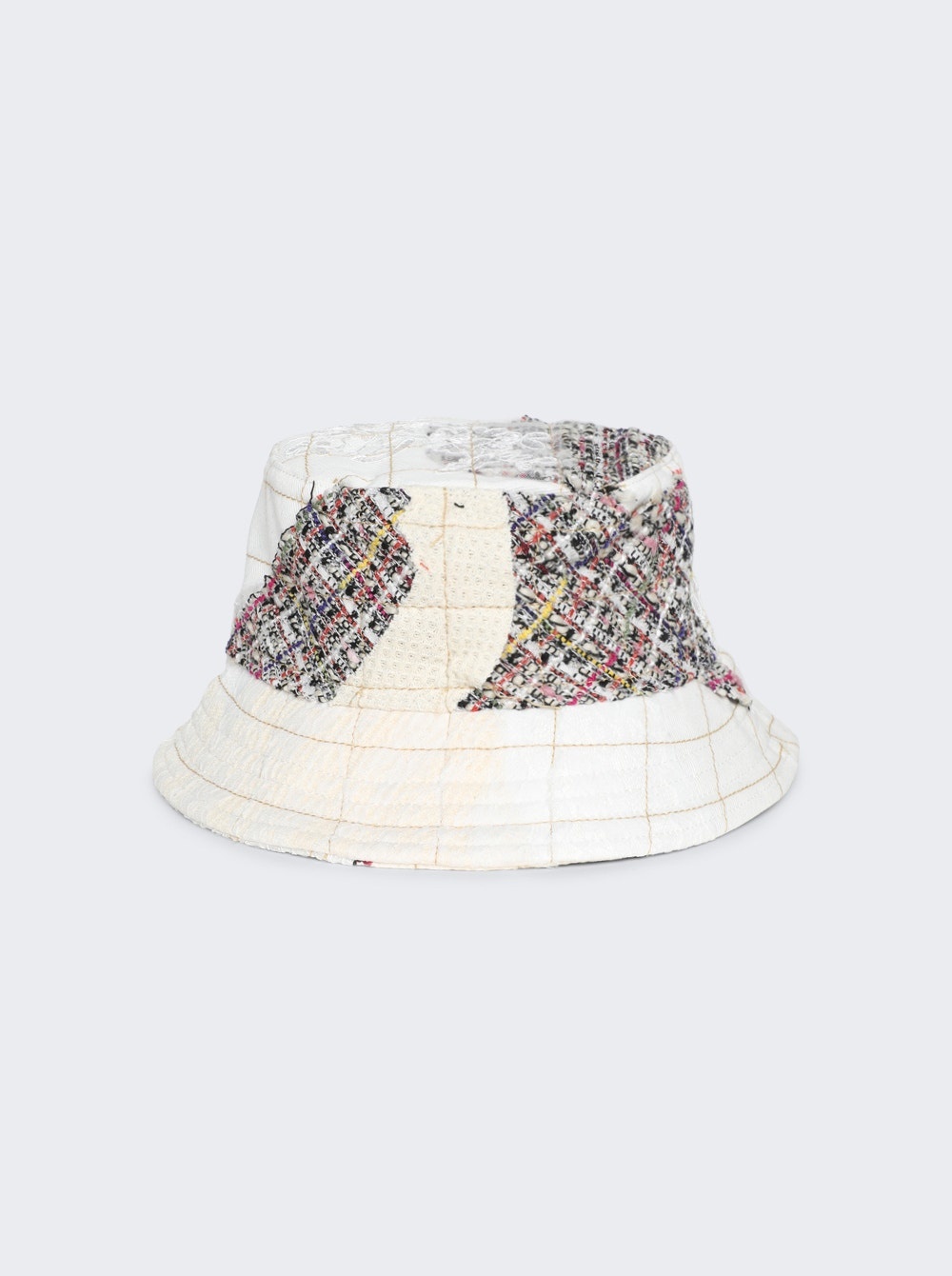 Tweed Patchwork Bucket Hat Cloud - 1