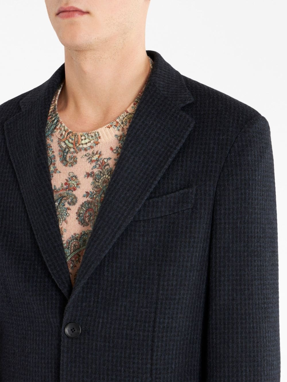 notched-lapels single-breasted blazer - 5