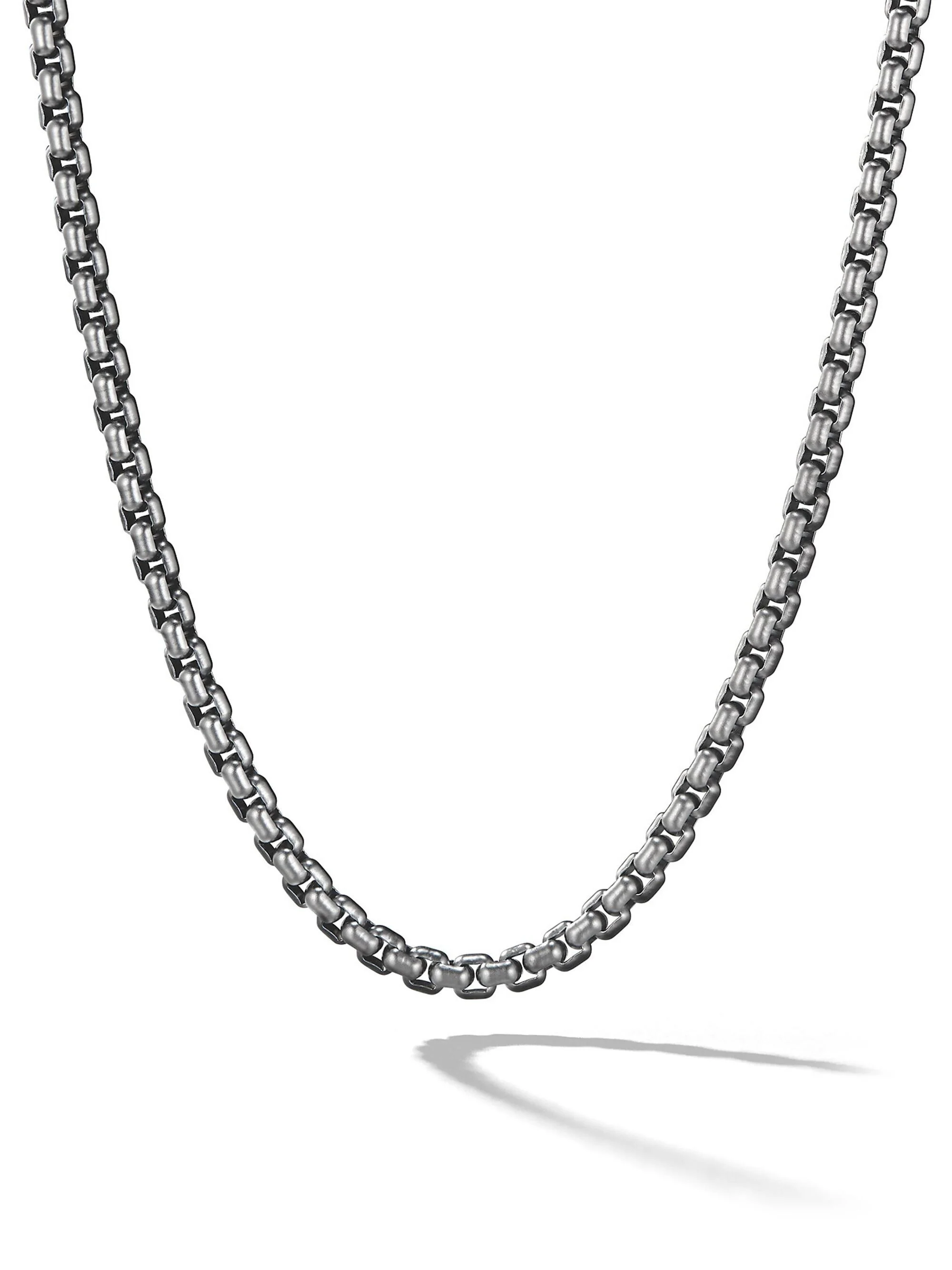 Men's PVD-Coated Stainless Steel Box Chain Necklace - Stainless - 1