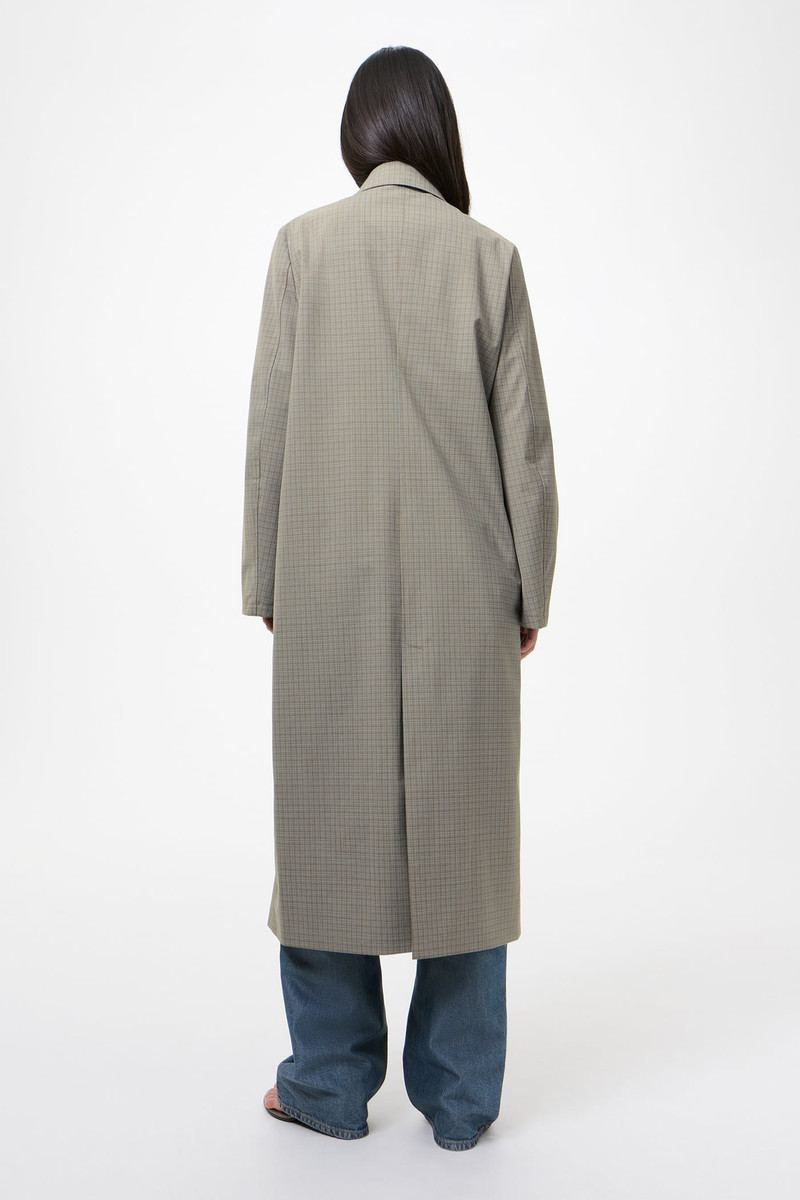 Our Legacy Capital Coat Frost Moss Check Membrane Wool outlook