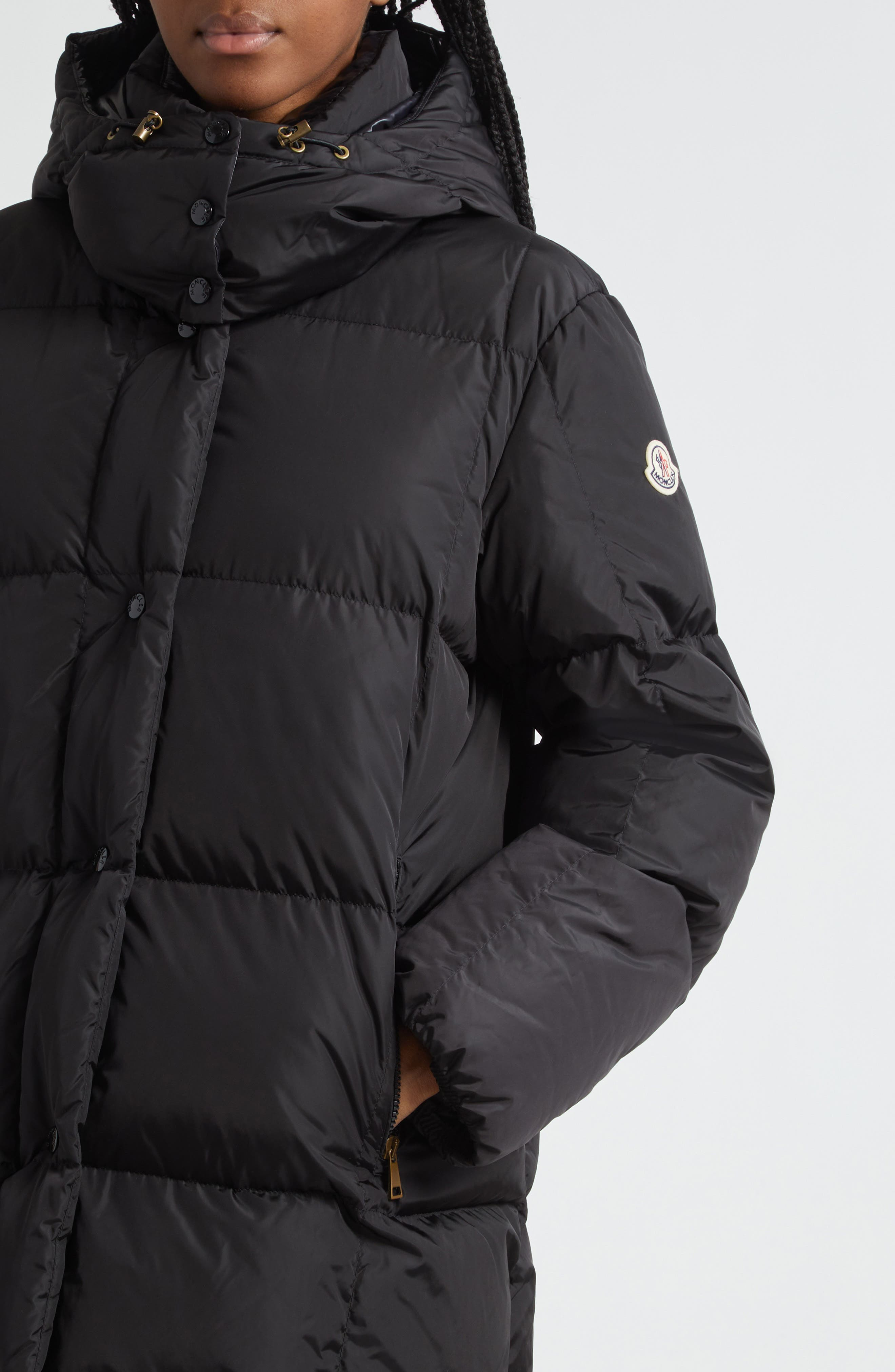 Moncler Litte Water Resistant Down Long Coat in Black at Nordstrom - 5