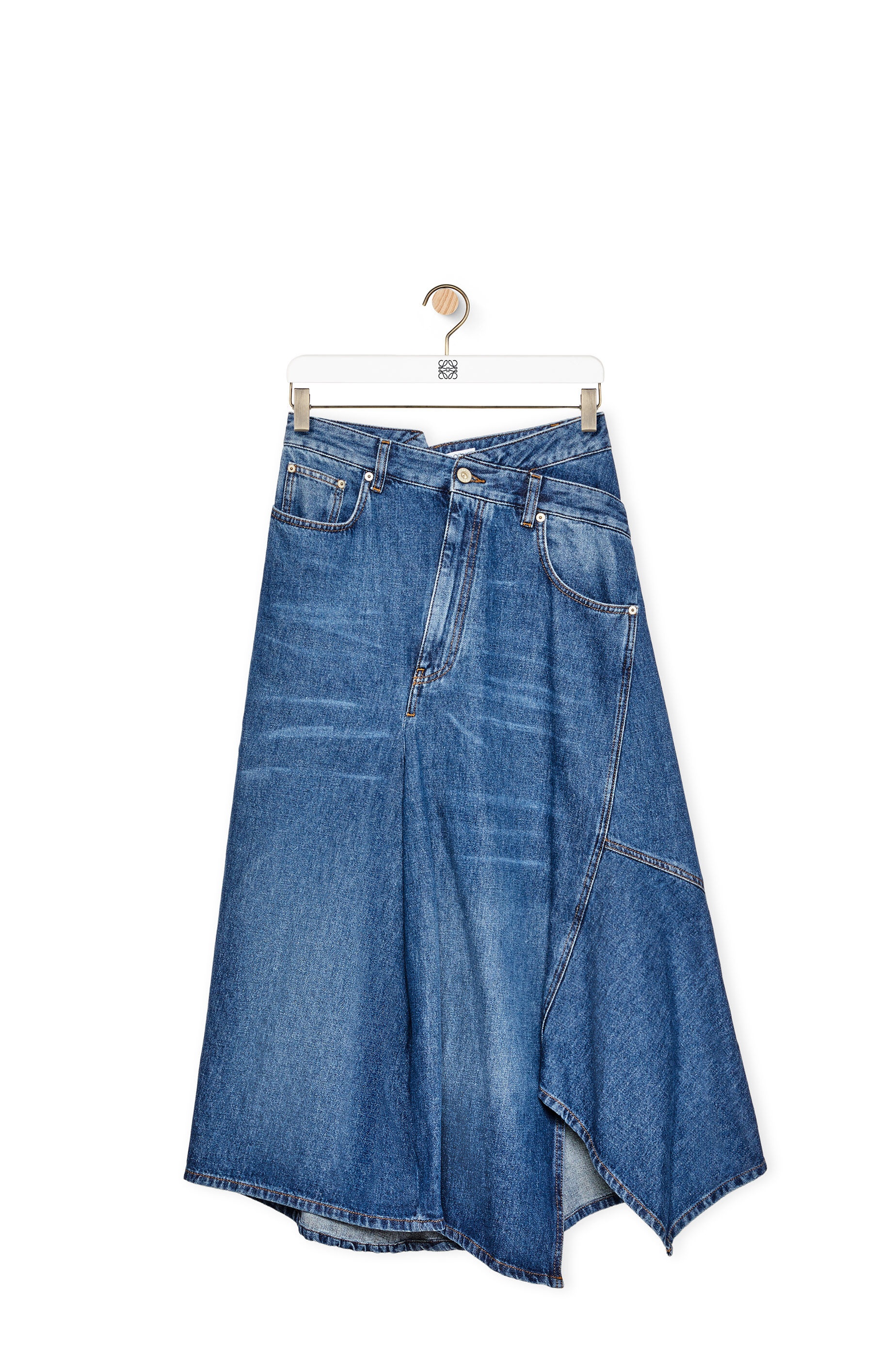 Deconstructed midi skirt in denim - 1