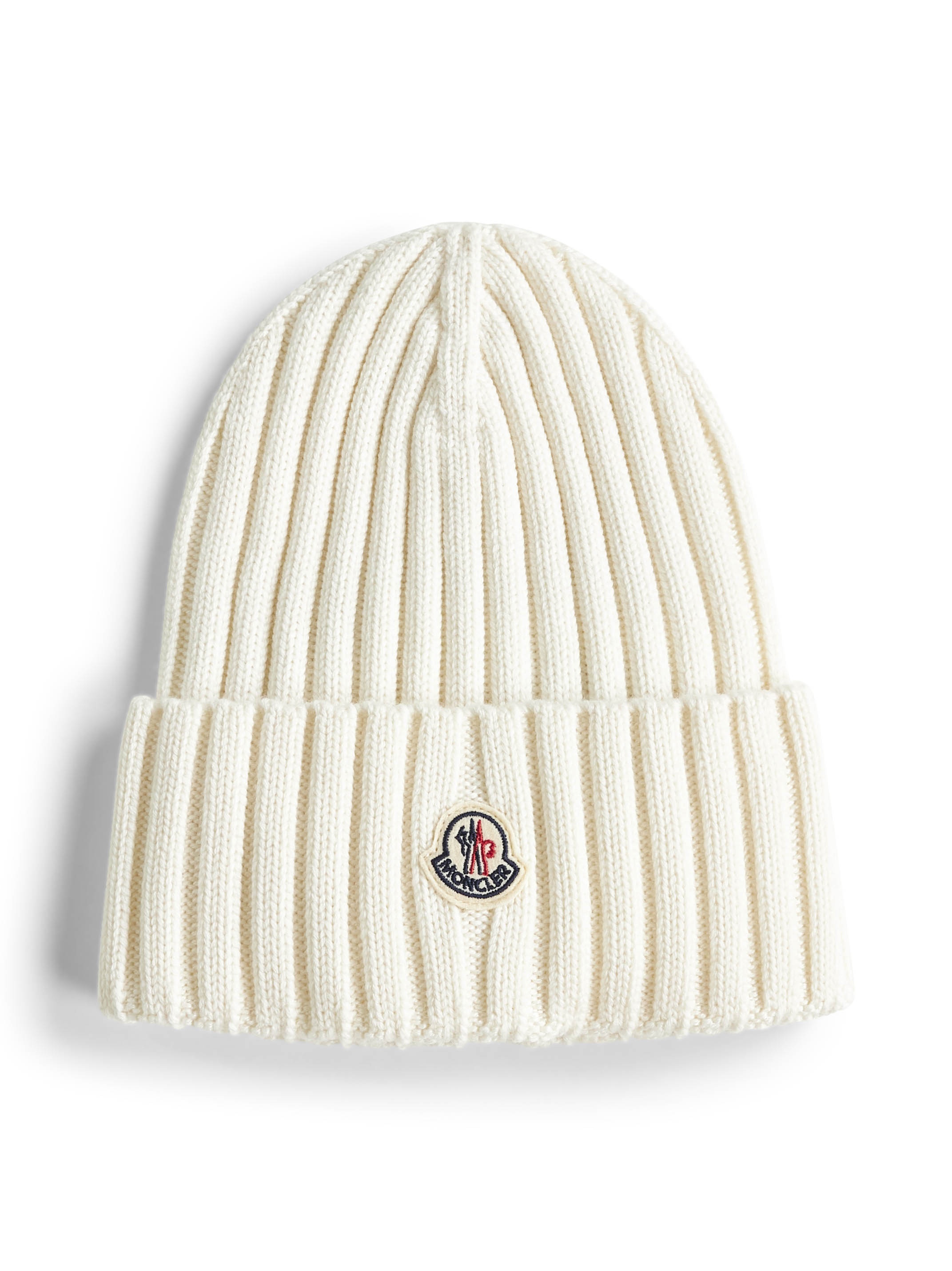 White ribbed wool hat - 1