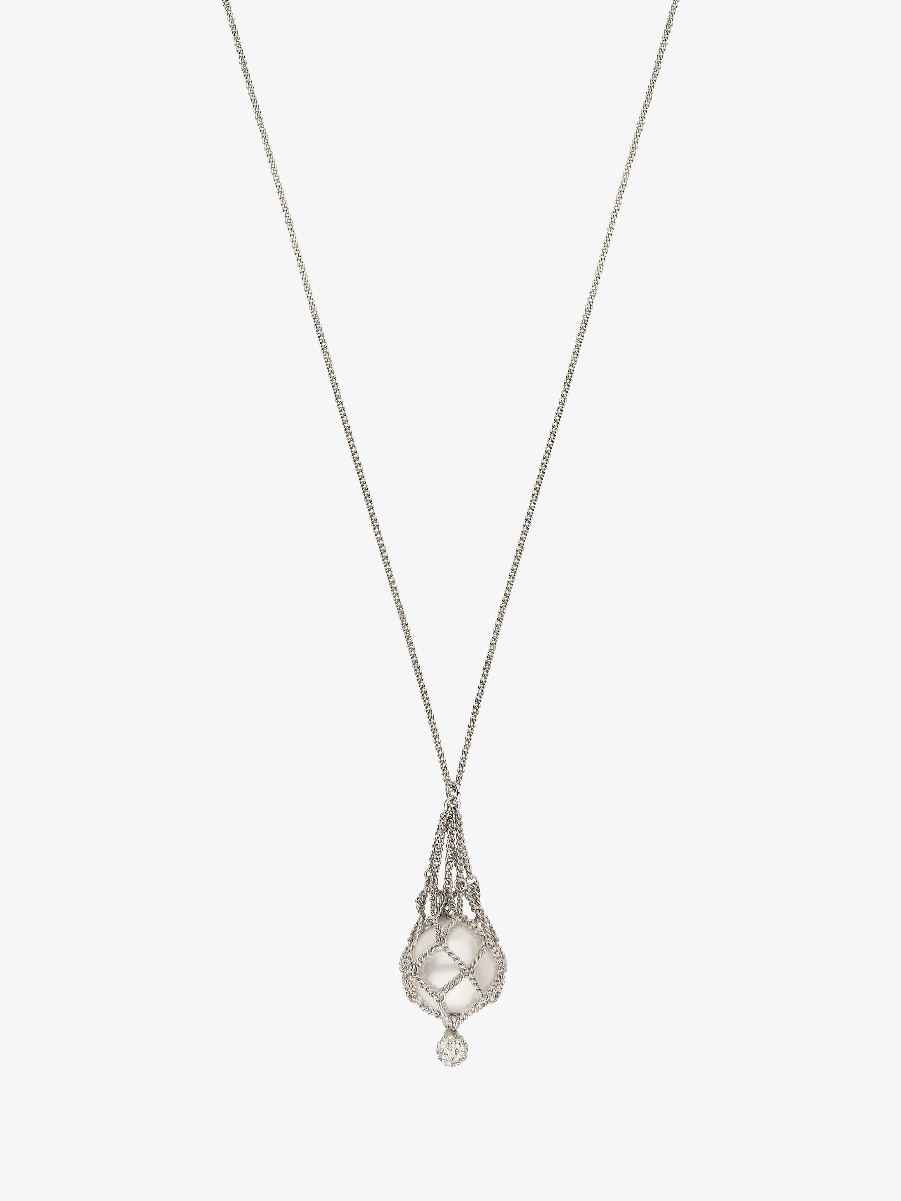 PEARLING NECKLACE IN METAL WITH PEARLS AND CRYSTALS - 3