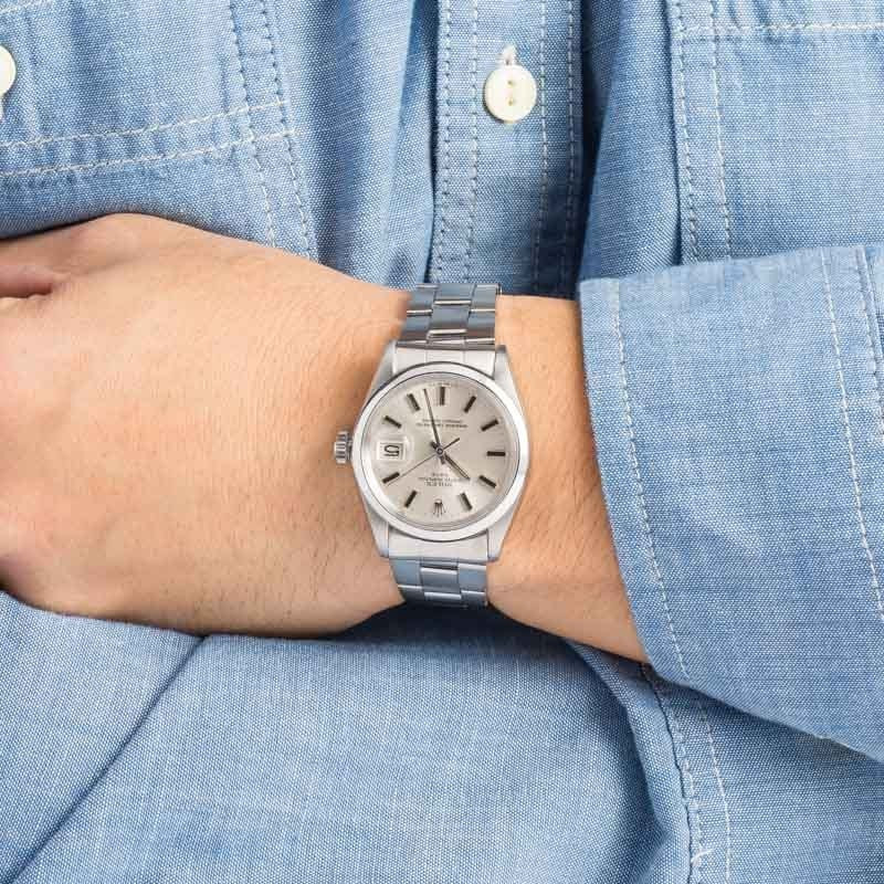 Vintage Rolex Date 1500 Silver Index Dial - 5