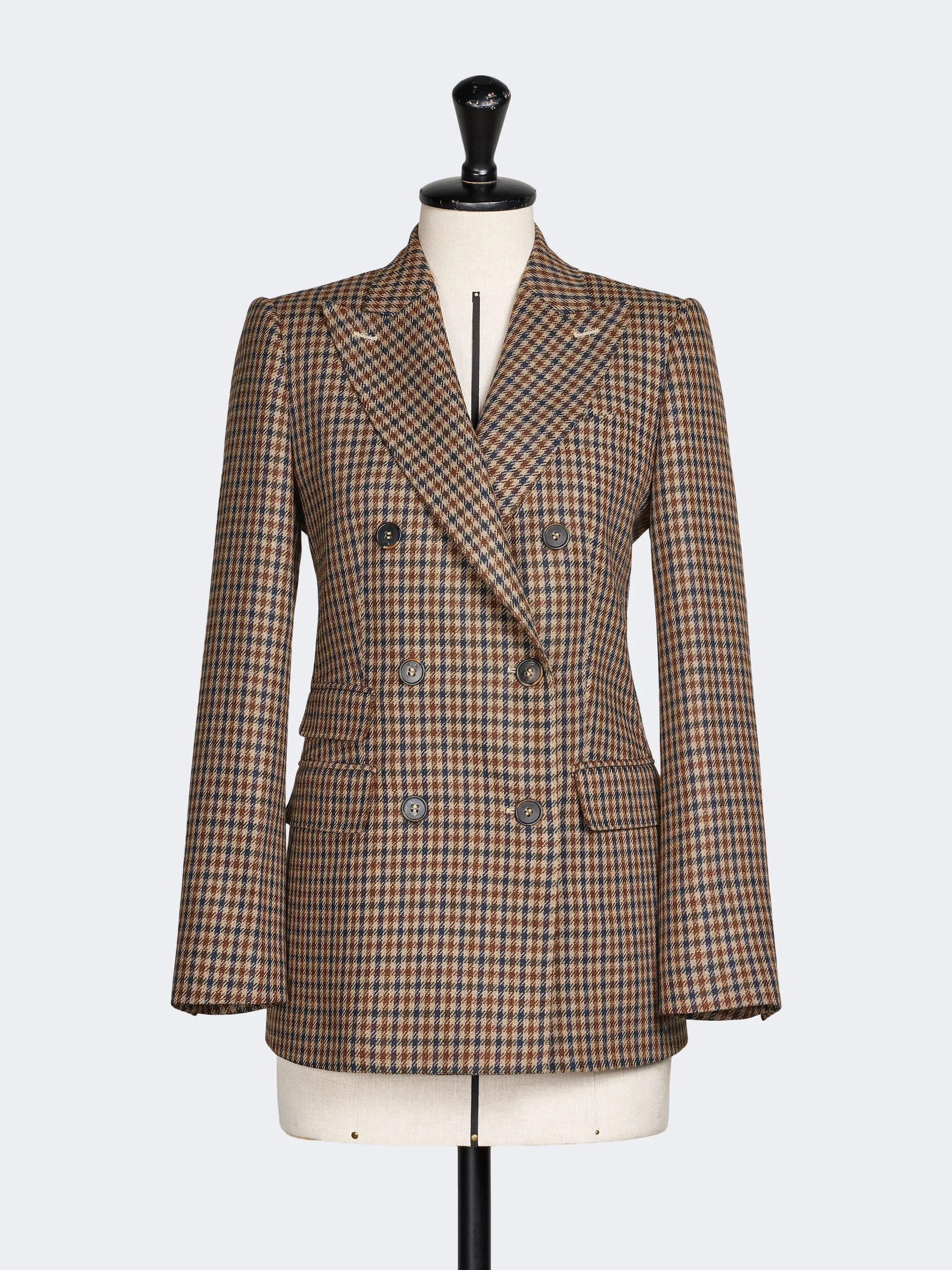 DESERTO Double-breasted mouliné wool twill blazer - BEIGE - 1