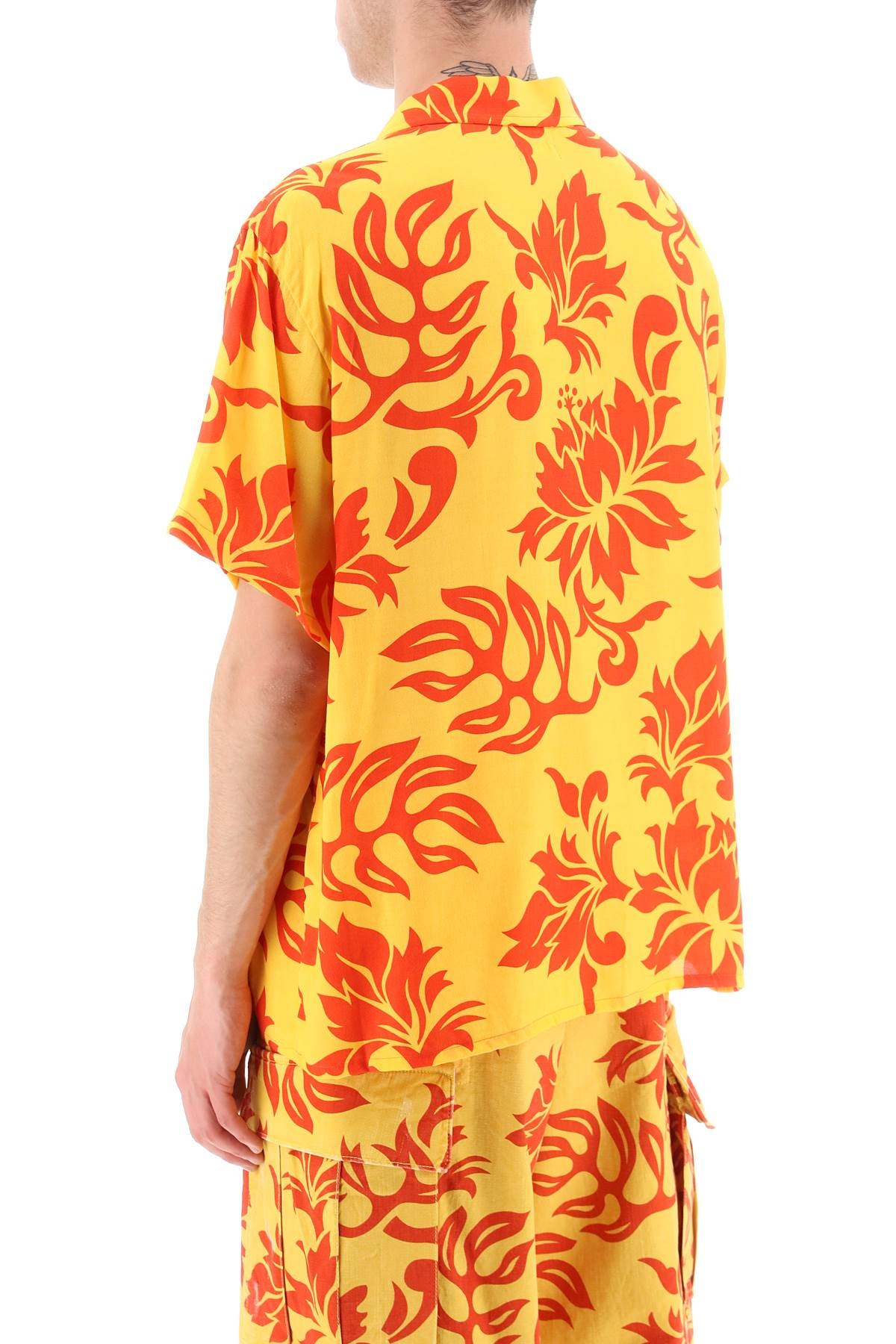 Printed Viscose Bowling Shirt - 4