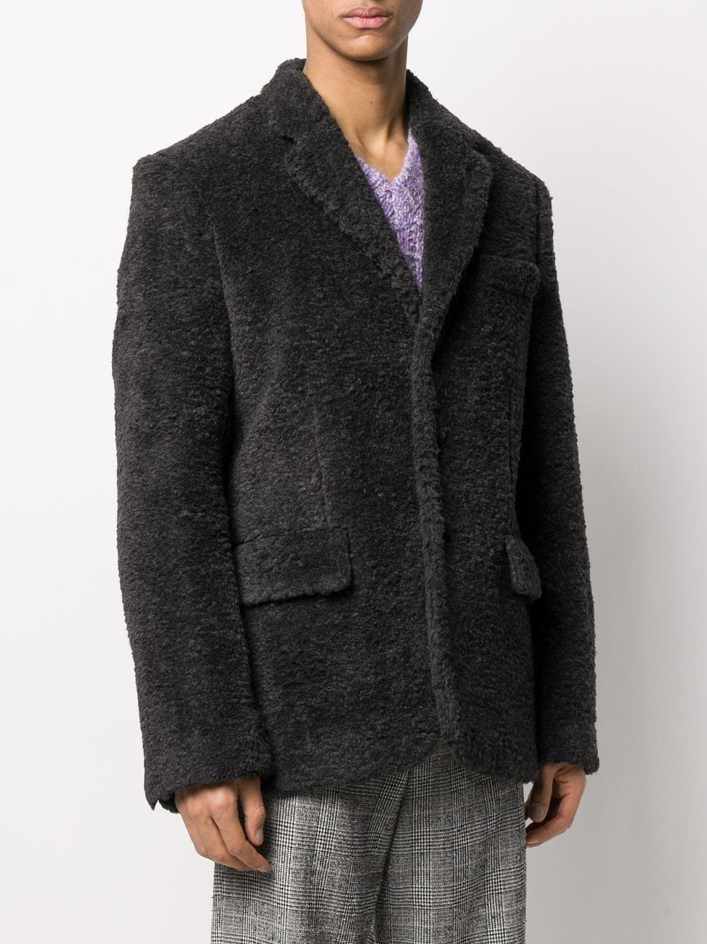 shearling soft touch blazer - 3