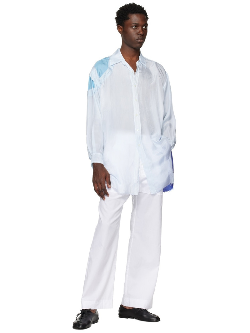 EDWARD CUMING White Raw Edge Trousers outlook