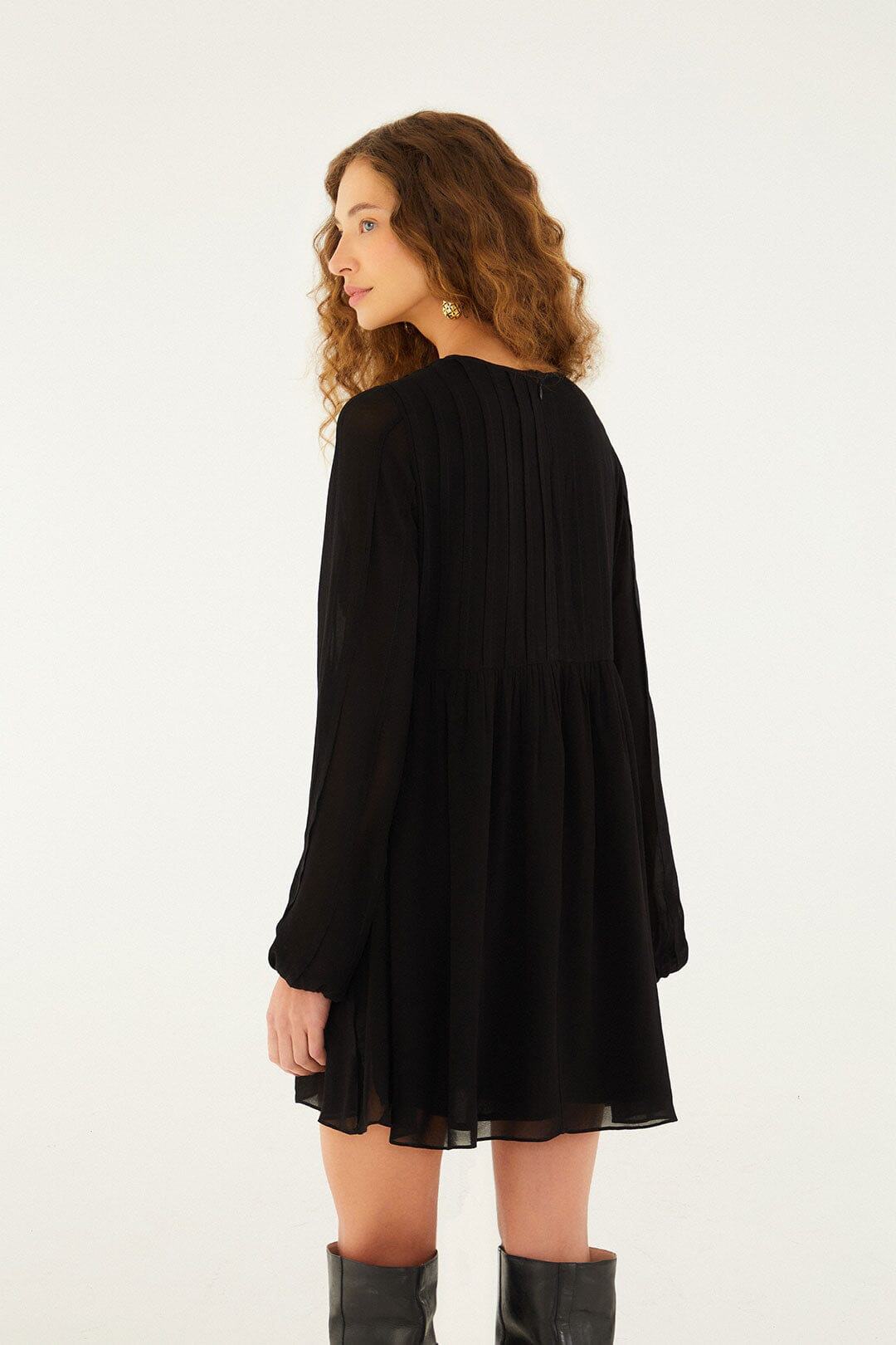 Black Shell Mini Dress - 4