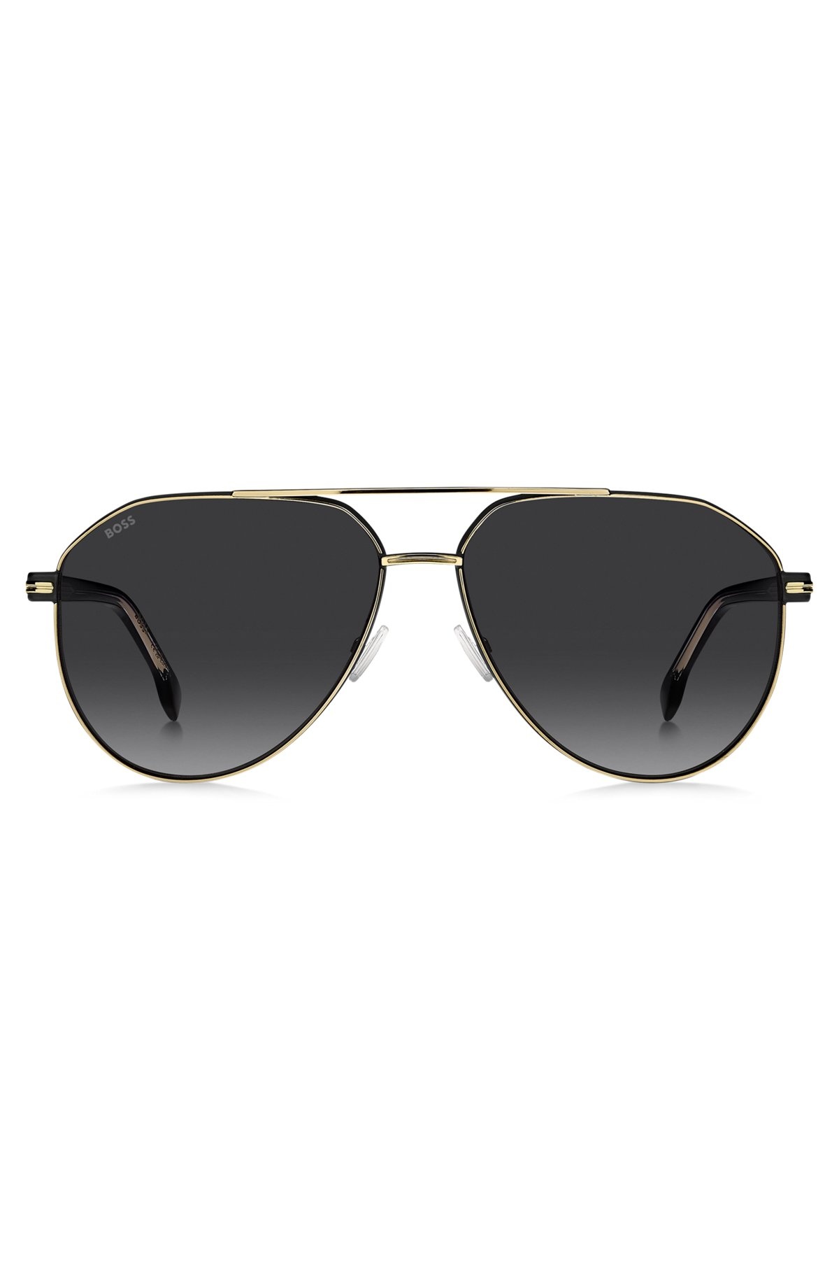 DOUBLE-BRIDGE SUNGLASSES IN BLACK AND GOLD TONES - 3