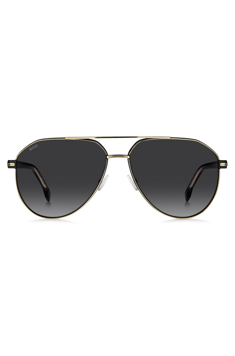 DOUBLE-BRIDGE SUNGLASSES IN BLACK AND GOLD TONES 3