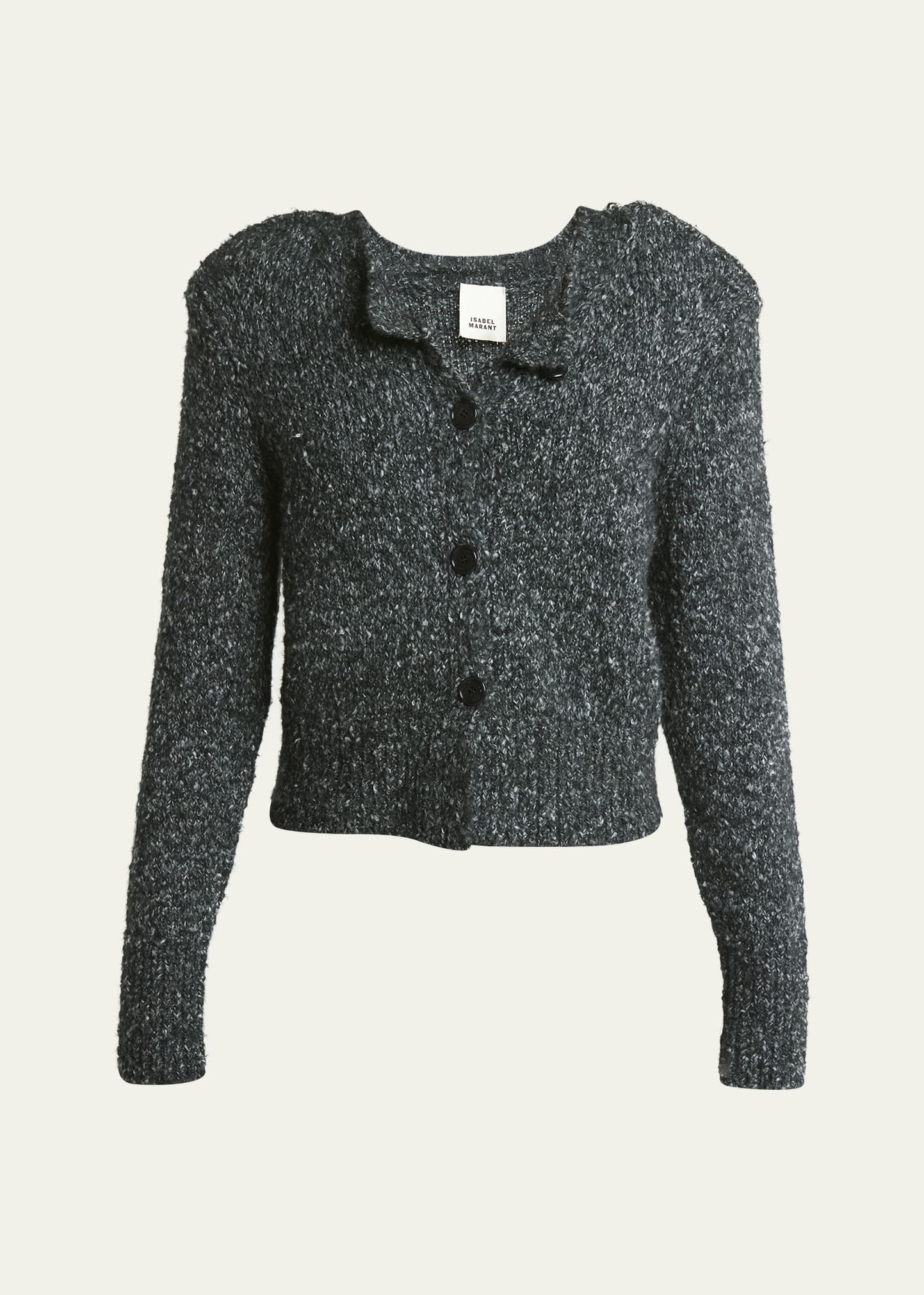 Kathlen Fluffy Knit Speckled Cardigan - 1