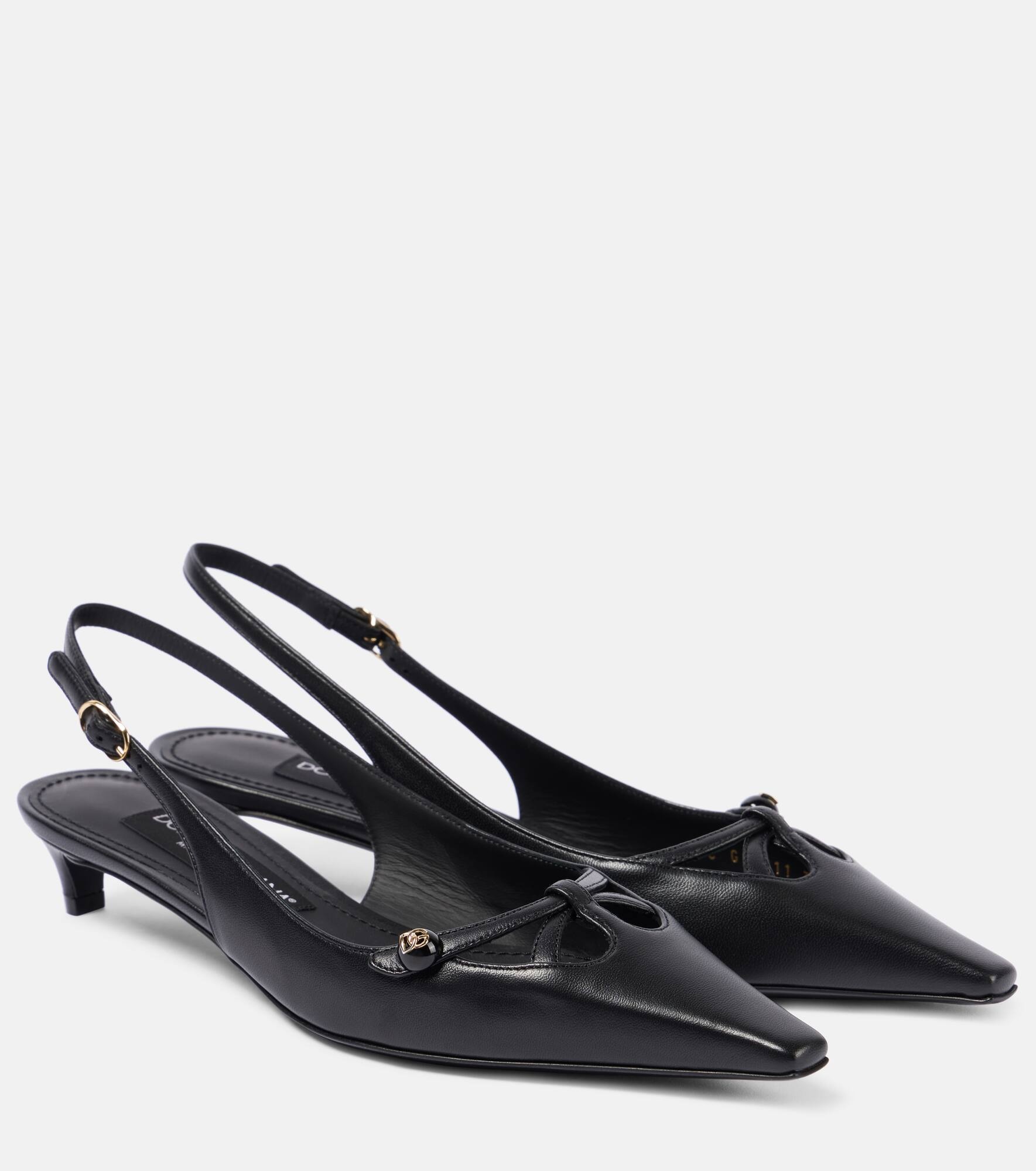 Leather slingback pumps - 1