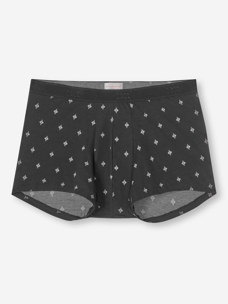 Men's Boxer Briefs Geometric 5 Pima Cotton Stretch Black 1