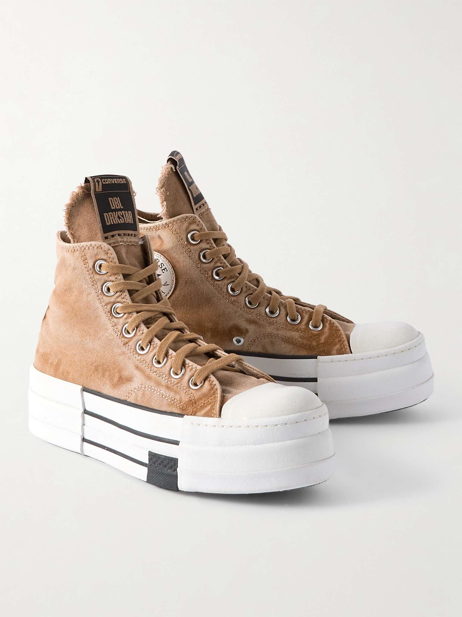 + Converse DBL DRKSTAR Distressed Over-Dyed Canvas High-Top Sneakers - 4